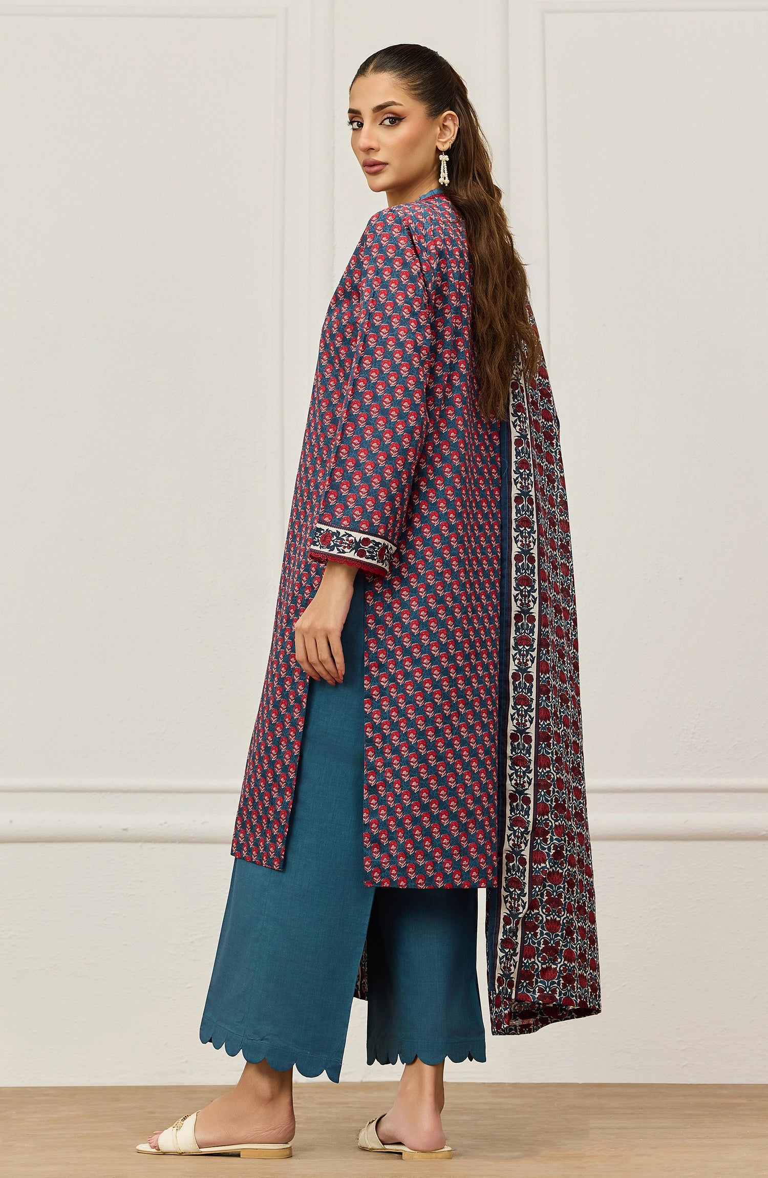 Unstitched | 3 Piece | Printed | Lawn Shirt | OTL-20705/U TEAL
