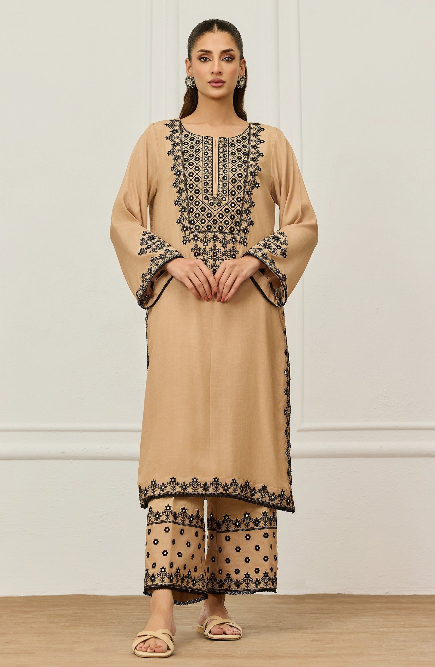 Stitched | 2 Piece | Embroidered | Raw Silk Shinny Shirt | WRHR25S-2053/S BEIGE