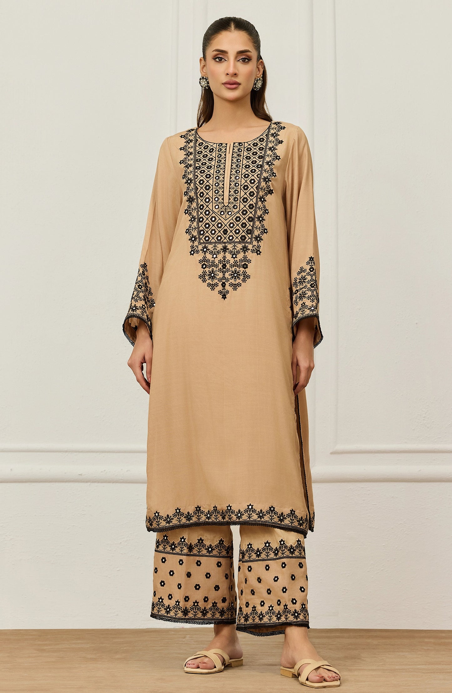 Stitched | 2 Piece | Embroidered | Raw Silk Shinny Shirt | WRHR25S-2053/S BEIGE