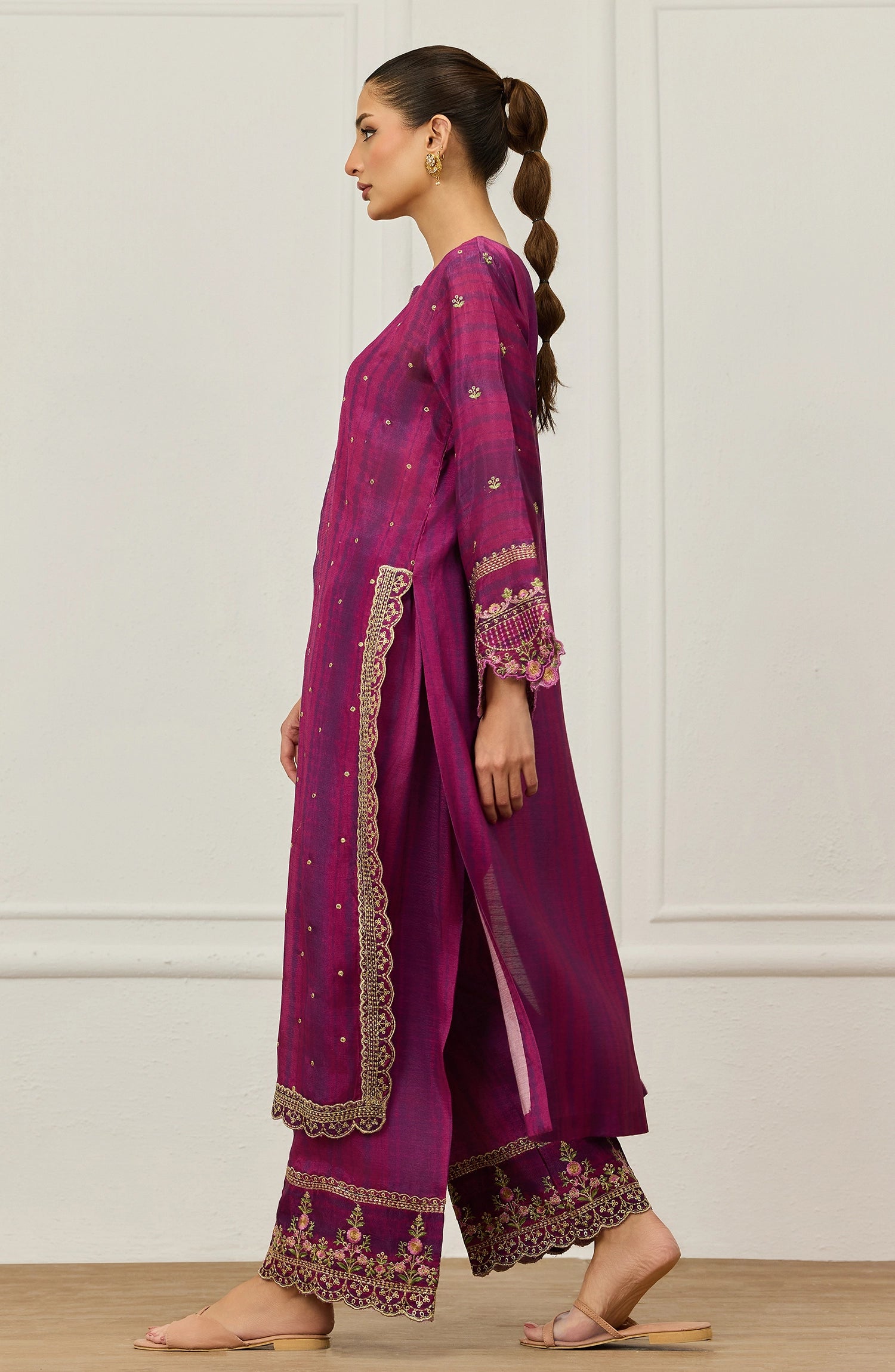 Stitched | 2 Piece | Embroidered | Raw Silk Shinny Shirt | WRHR25S-2048/S MAGENTA