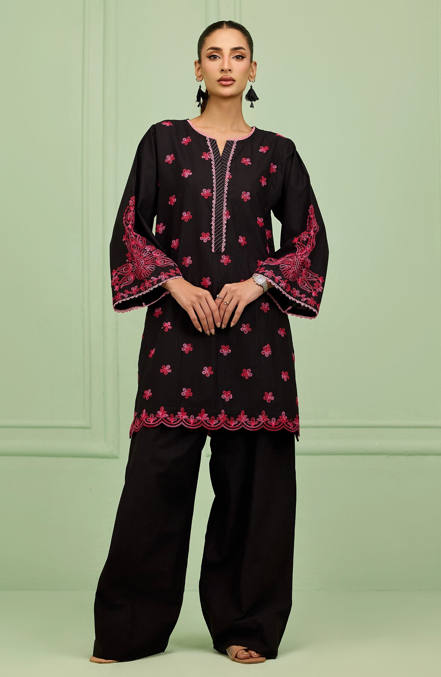 Stitched | 2 Piece | Embroidered | Lawn Jacquard Shirt | WRCJ26S-2013/S BLACK