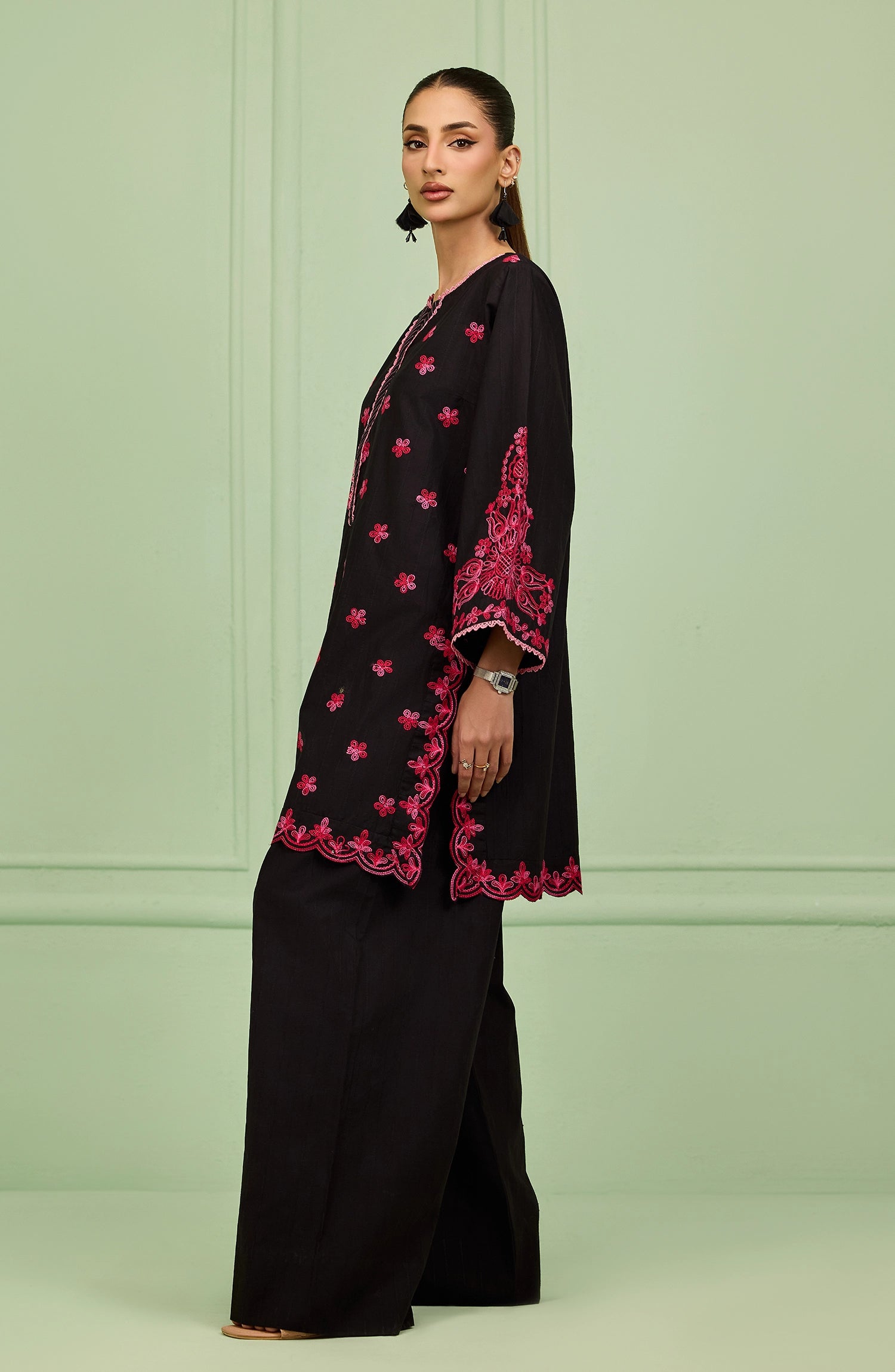 Stitched | 2 Piece | Embroidered | Lawn Jacquard Shirt | WRCJ26S-2013/S BLACK