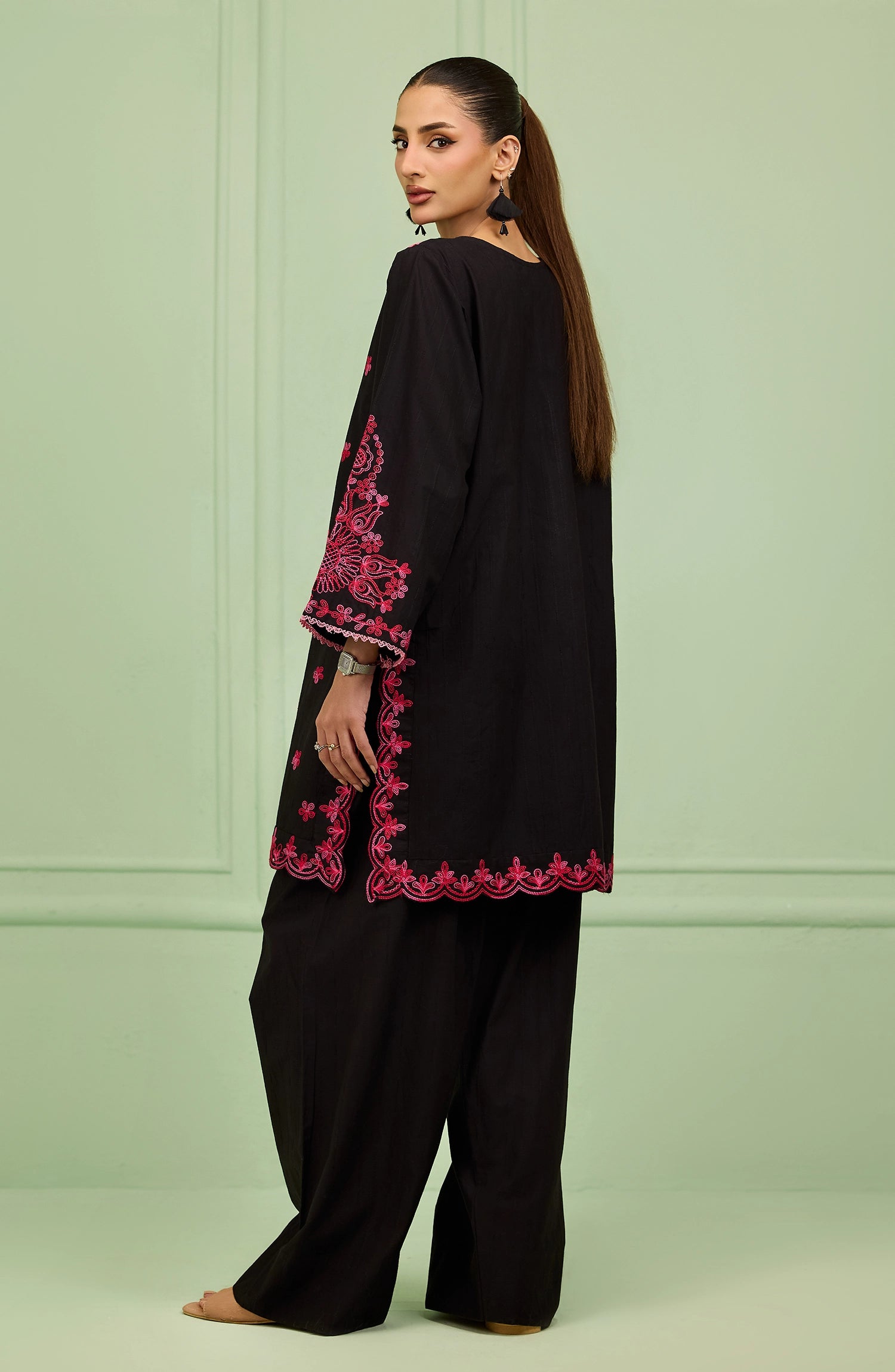 Stitched | 2 Piece | Embroidered | Lawn Jacquard Shirt | WRCJ26S-2013/S BLACK