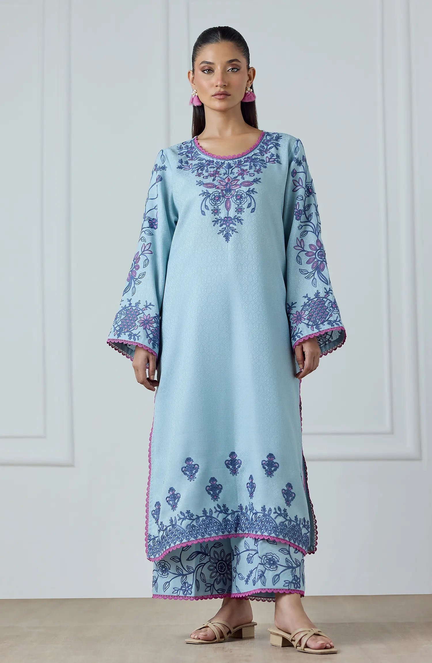 Stitched | 2 Piece | Embroidered | Poly Jacquard Shirt | WRFC25S-2014/S SKY BLUE