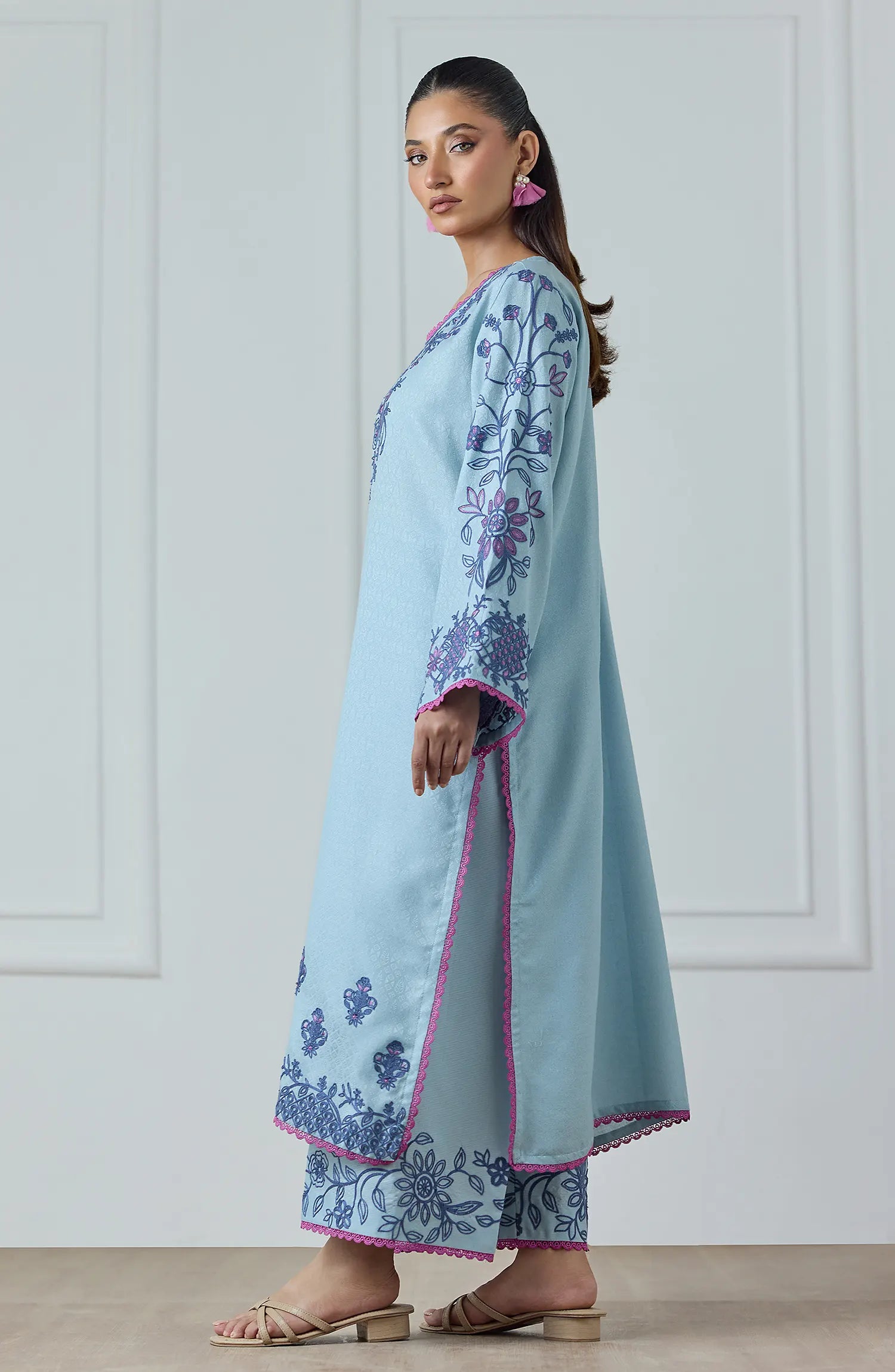 Stitched | 2 Piece | Embroidered | Poly Jacquard Shirt | WRFC25S-2014/S SKY BLUE