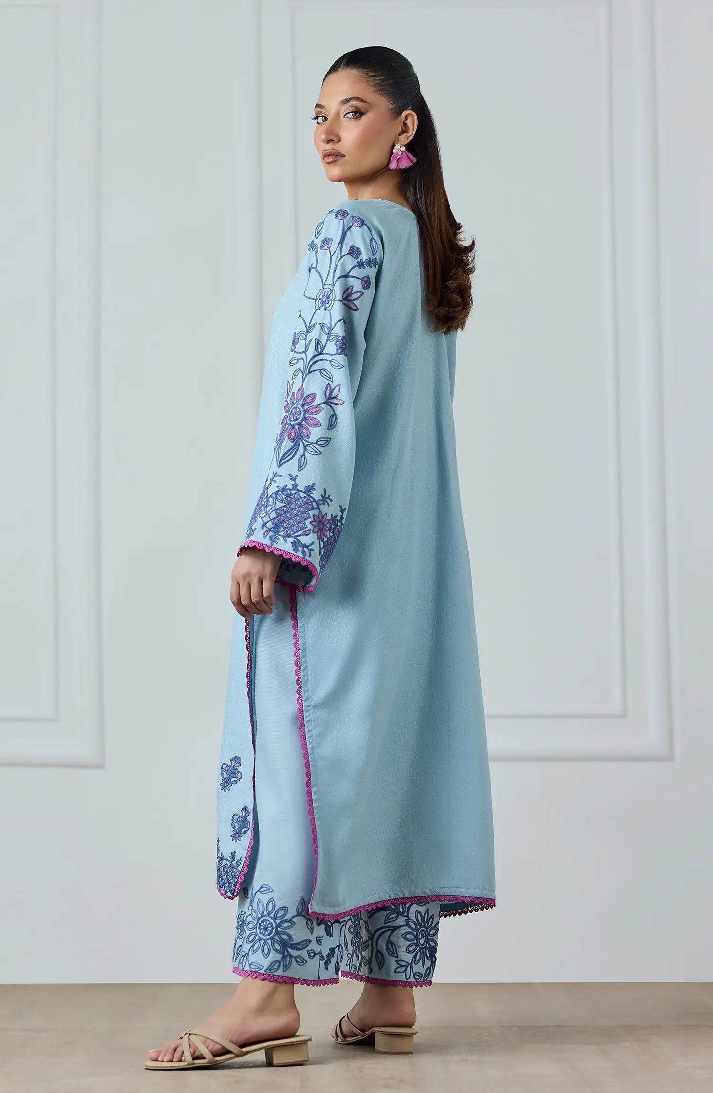Stitched | 2 Piece | Embroidered | Poly Jacquard Shirt | WRFC25S-2014/S SKY BLUE
