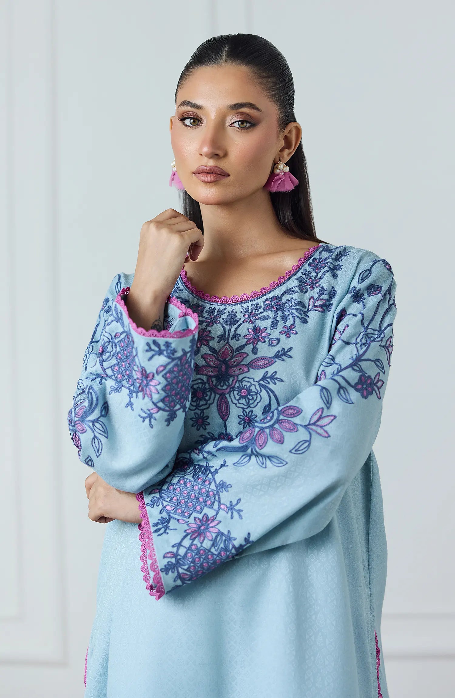 Stitched | 2 Piece | Embroidered | Poly Jacquard Shirt | WRFC25S-2014/S SKY BLUE