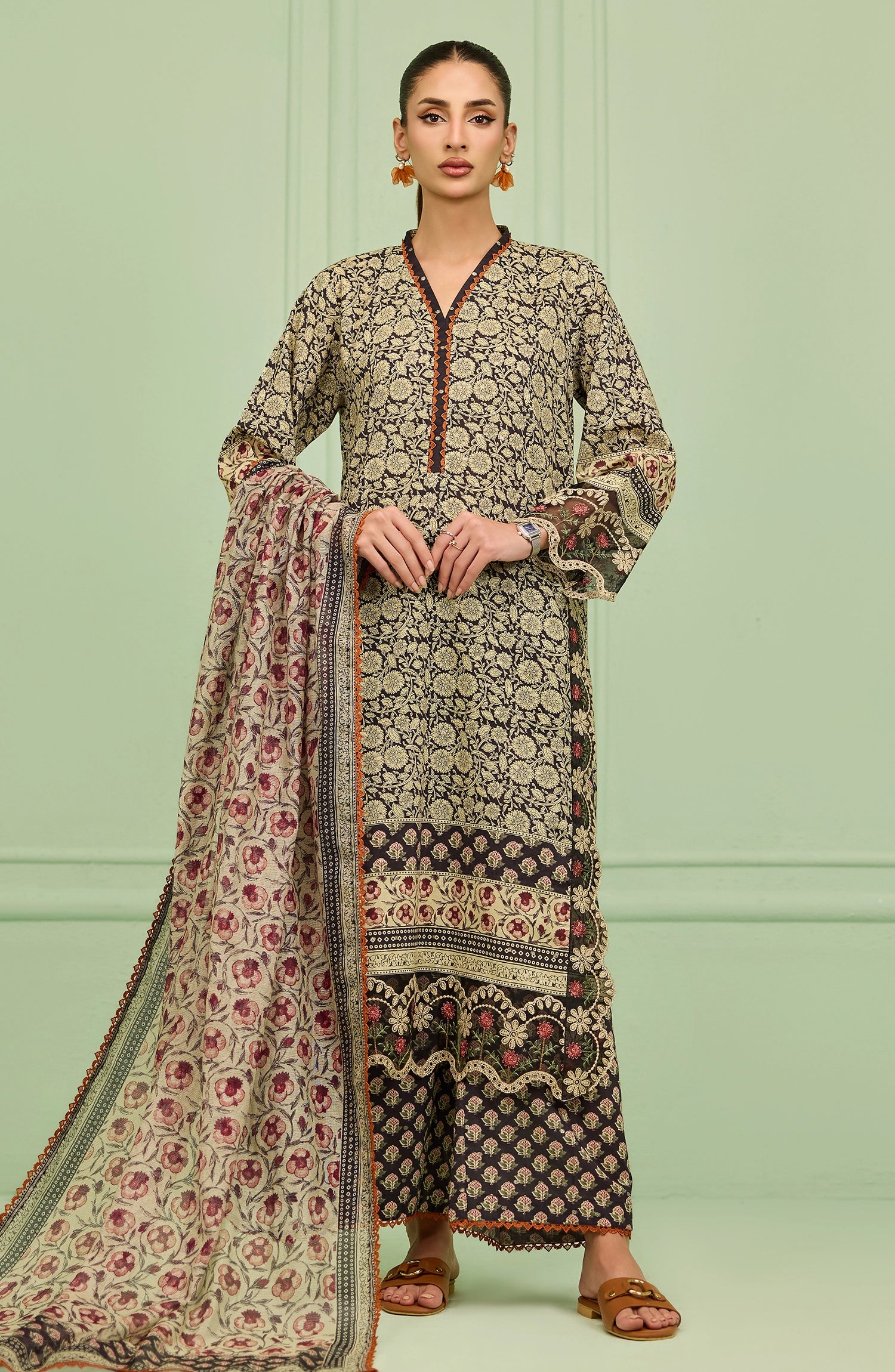 Stitched | 3 Piece | Printed | Lawn Jacquard Shirt | WRHL26S-3001/S BLACK | VEITNAM (LIMITED EDITION)