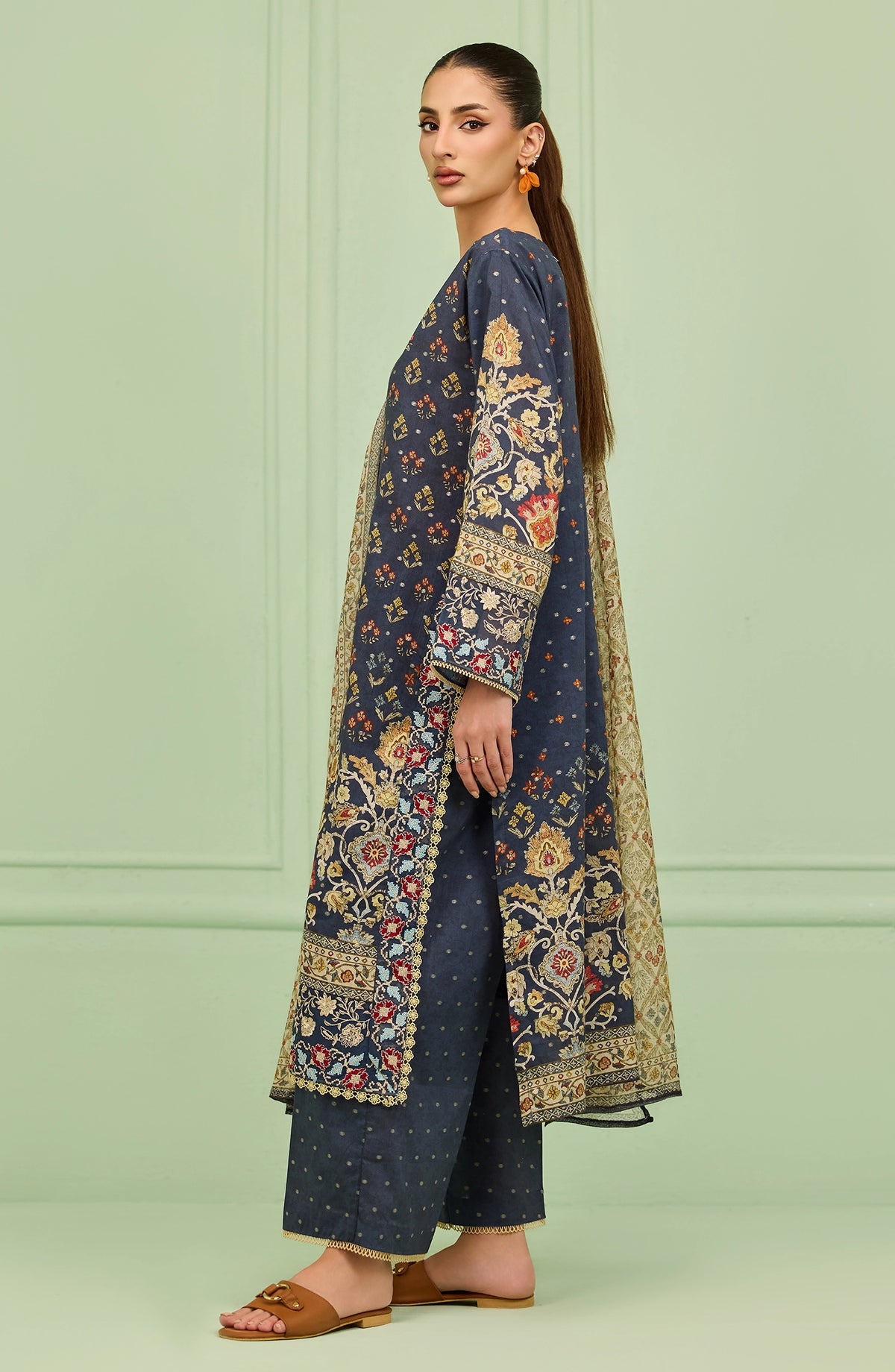 Stitched | 3 Piece | Embroidered | Lawn Jacquard Shirt | WRHL26S-3003/S GREEN | NURE (LIMITED EDITION)