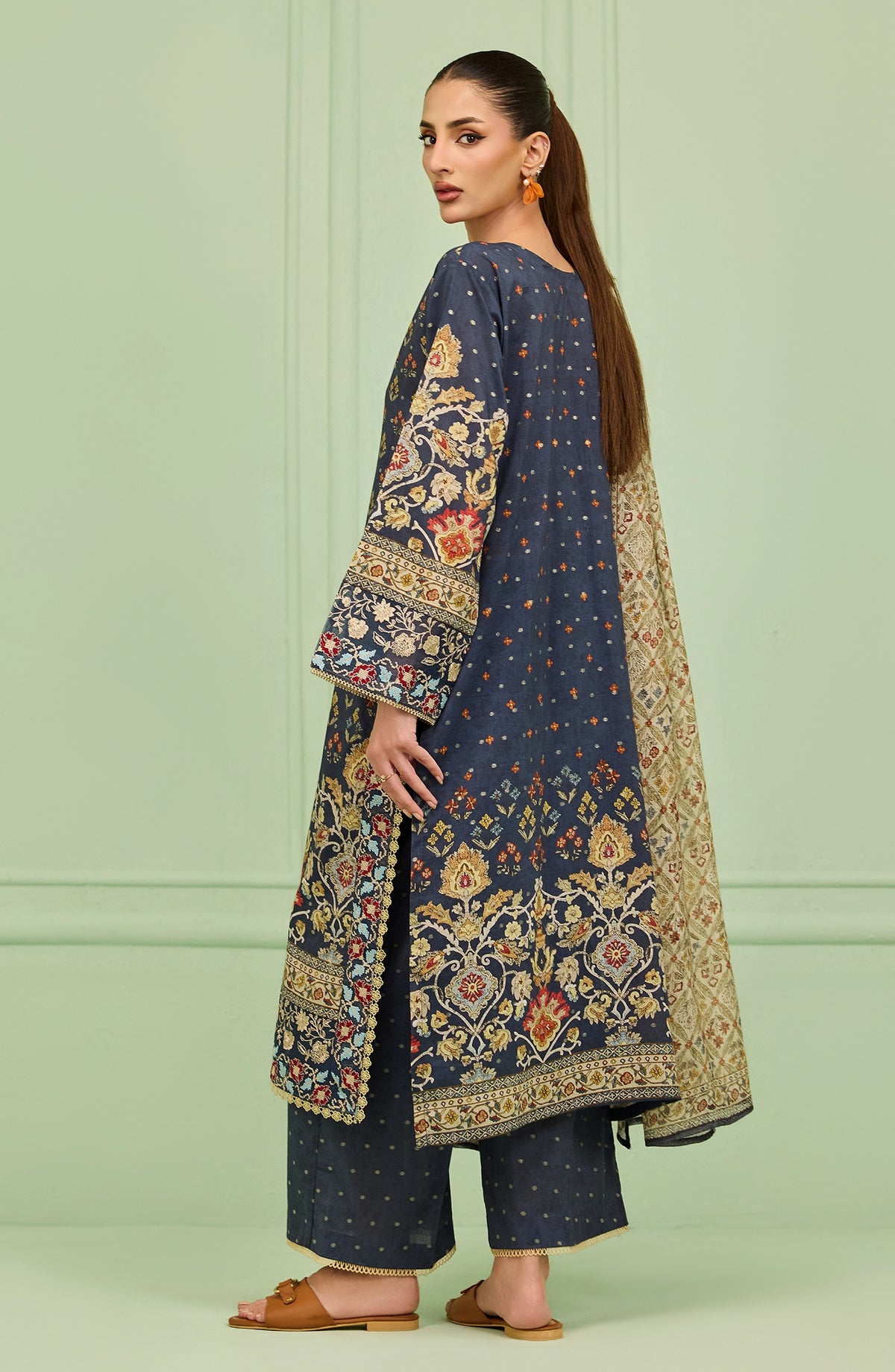 Stitched | 3 Piece | Embroidered | Lawn Jacquard Shirt | WRHL26S-3003/S GREEN | NURE (LIMITED EDITION)
