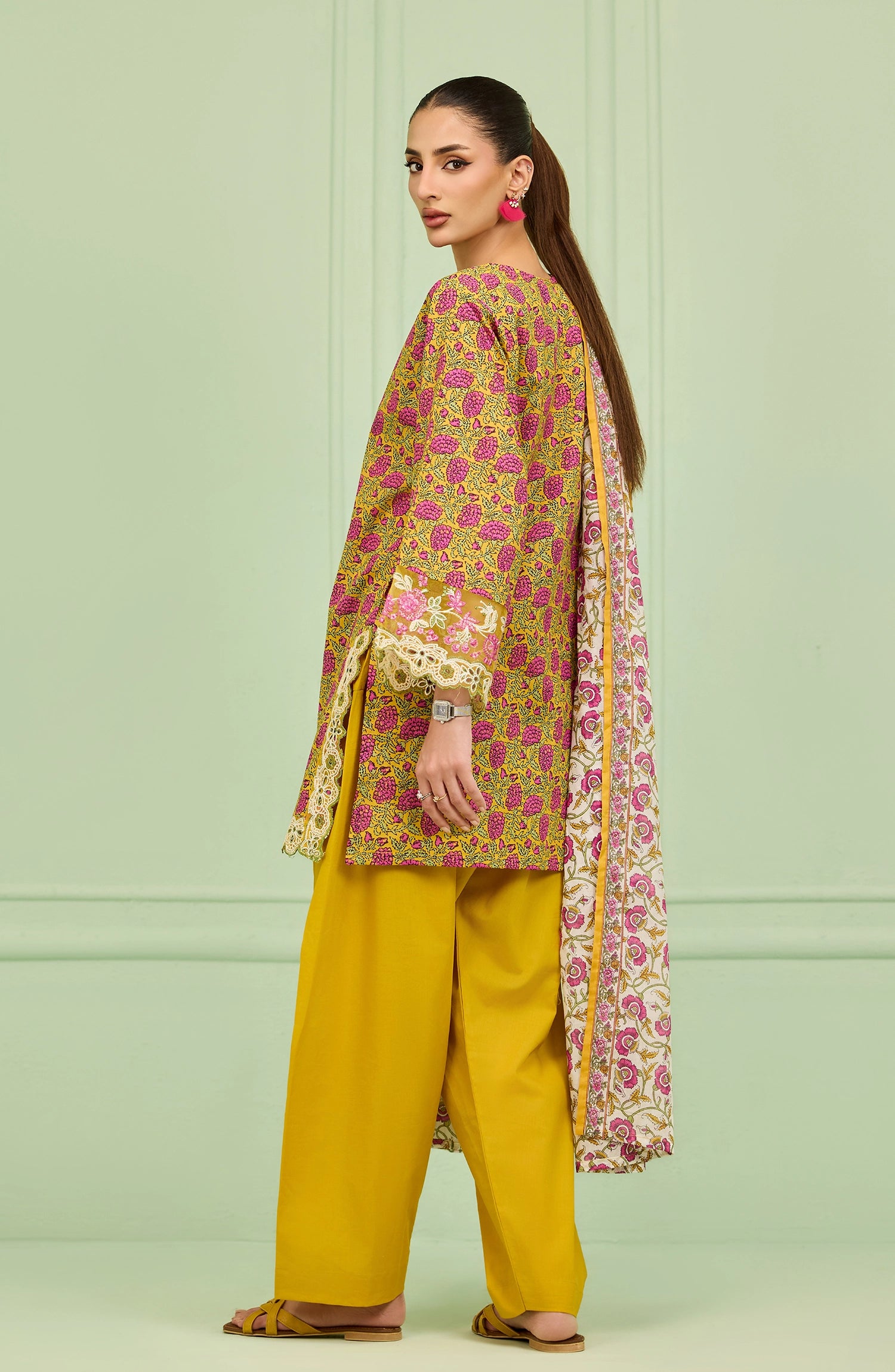 Unstitched | 3 Piece | Printed Embroidered | Lawn Shirt | OTL-20306/U OCHRE