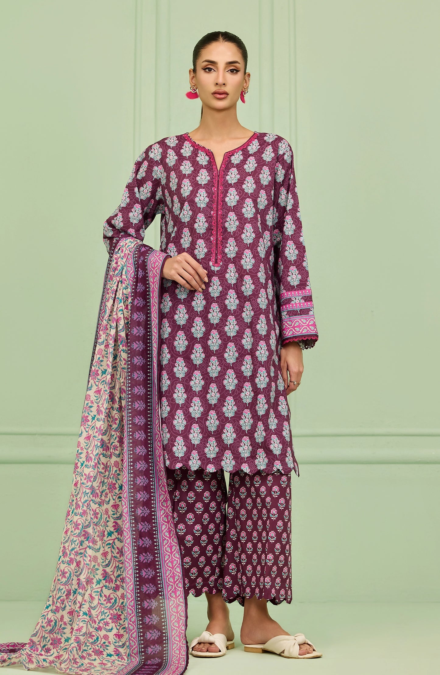 Unstitched | 3 Piece | Printed | Lawn Shirt | OTL-20516/U PURPLE