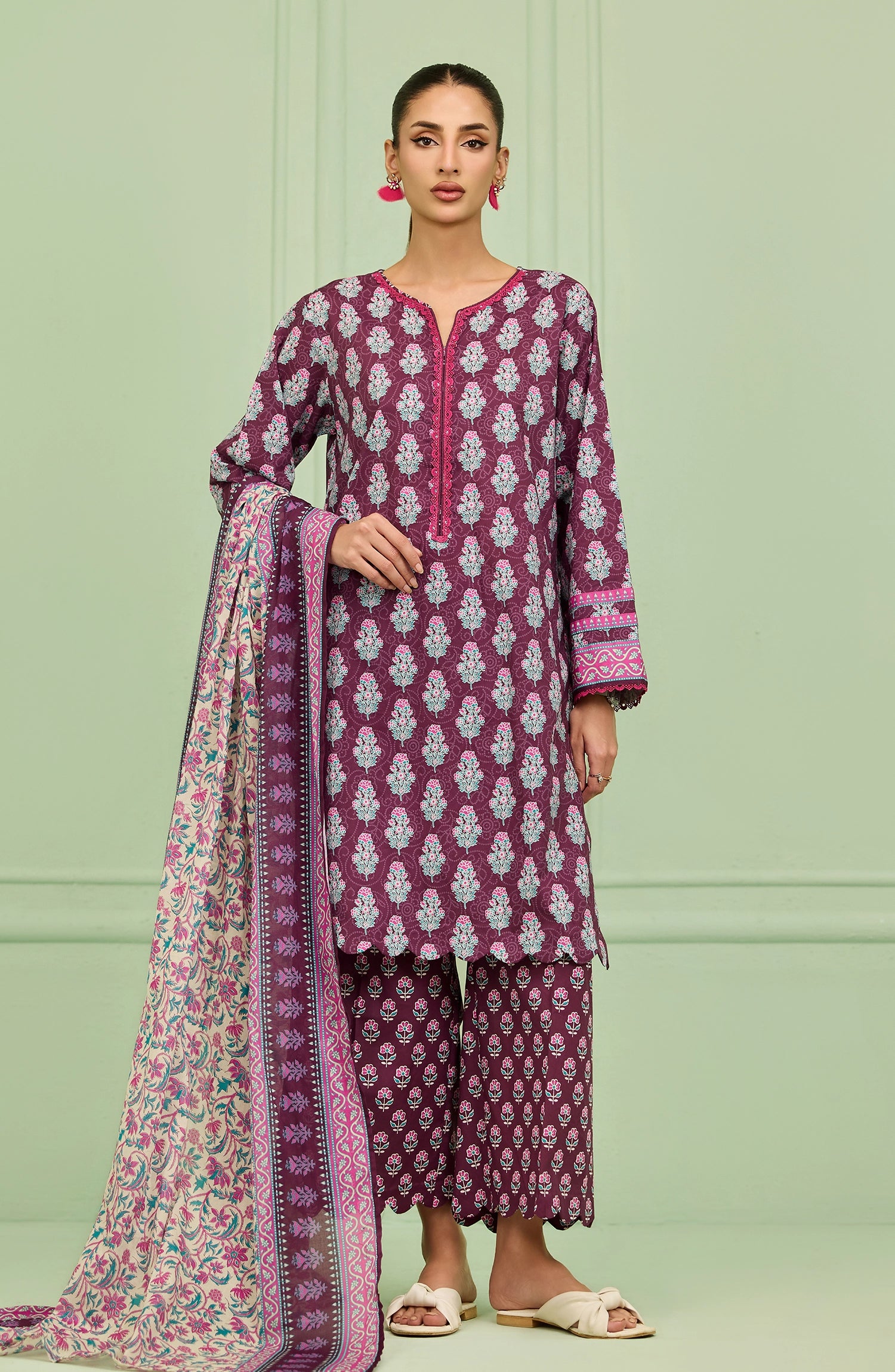 Stitched | 3 Piece | Printed | Lawn Shirt | OTL-20516/S PURPLE