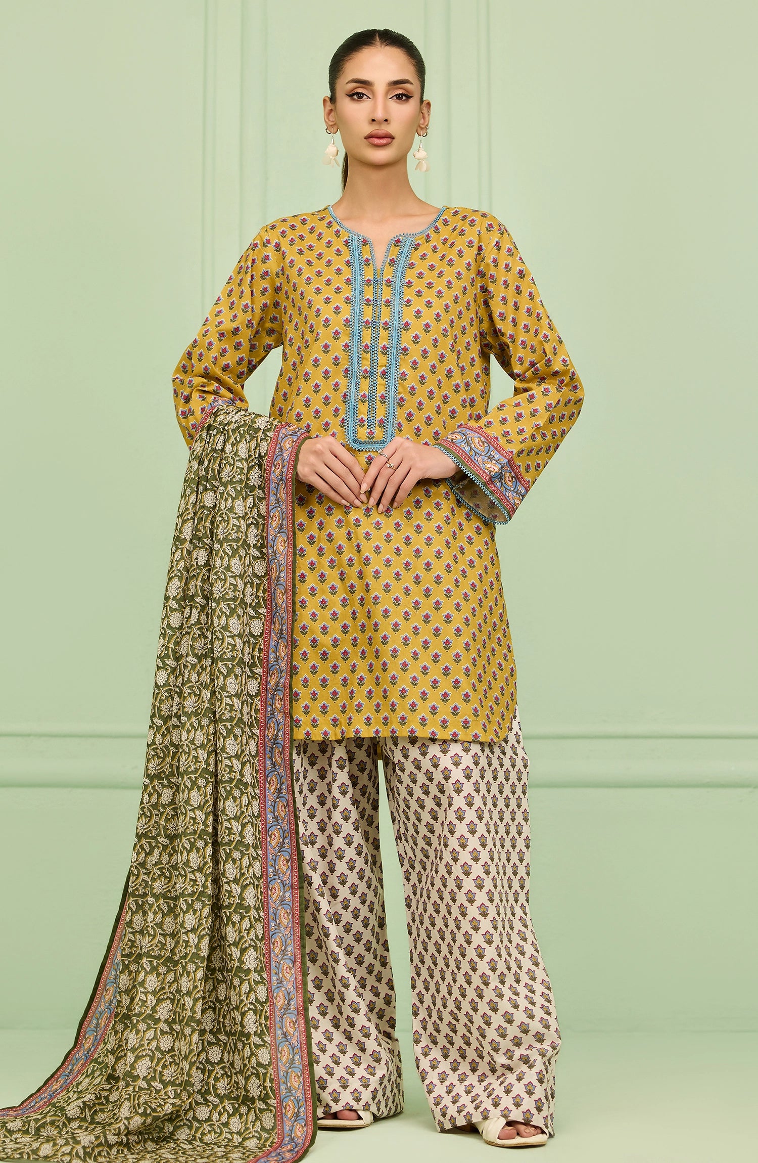 Stitched | 3 Piece | Printed | Lawn Shirt | OTL-20286/S OFF WHITE