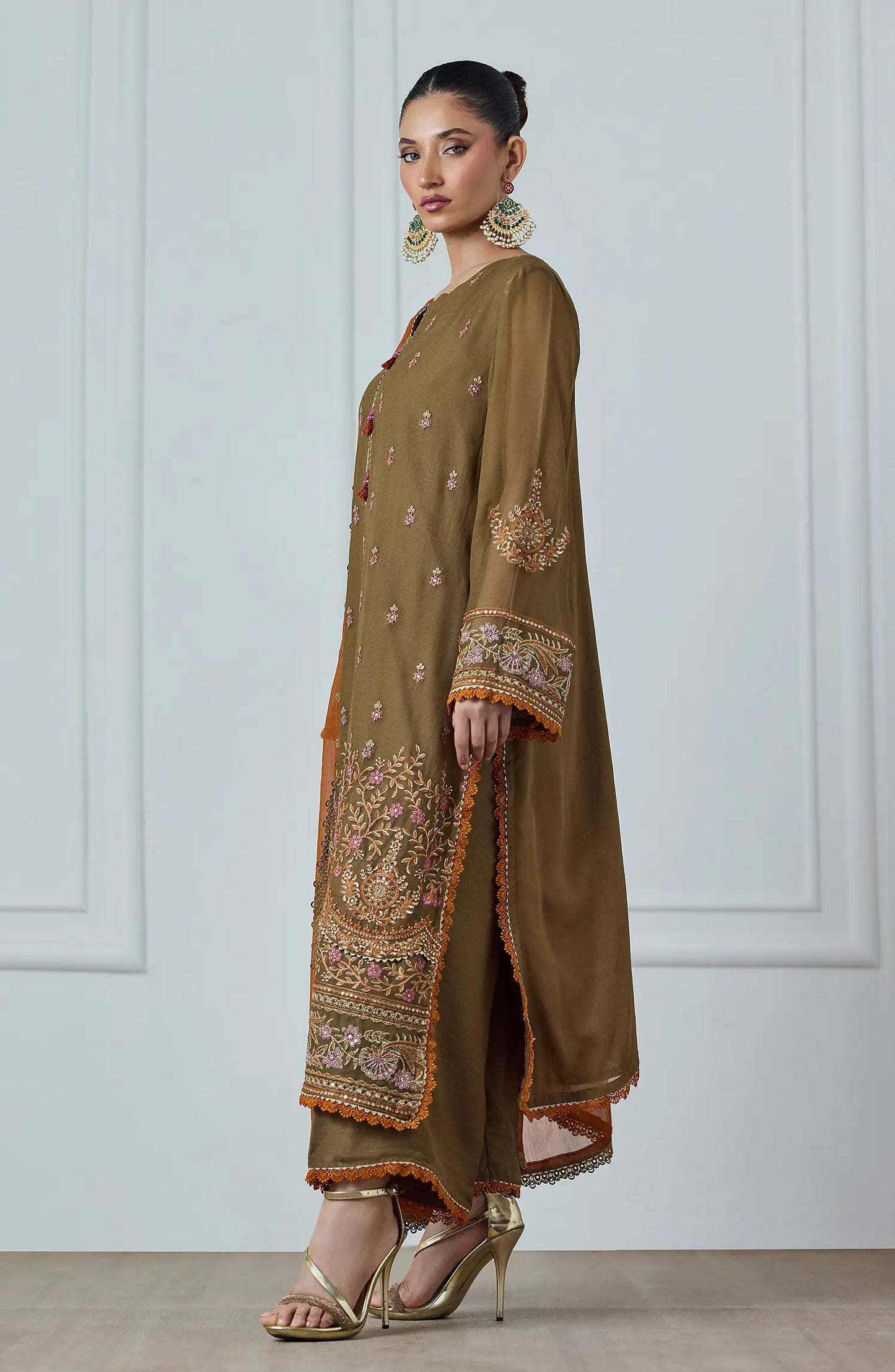 Stitched | 3 Piece | Embroidered | Chiffon Shirt | WRFS24W-3002/S GREEN