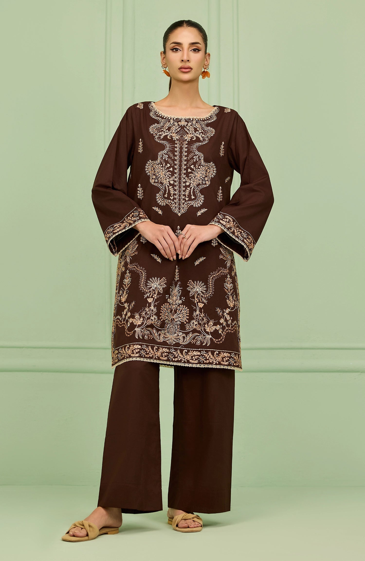 Stitched | 2 Piece | Embroidered | Lawn Shirt | WRHC26S-2019/S BROWN