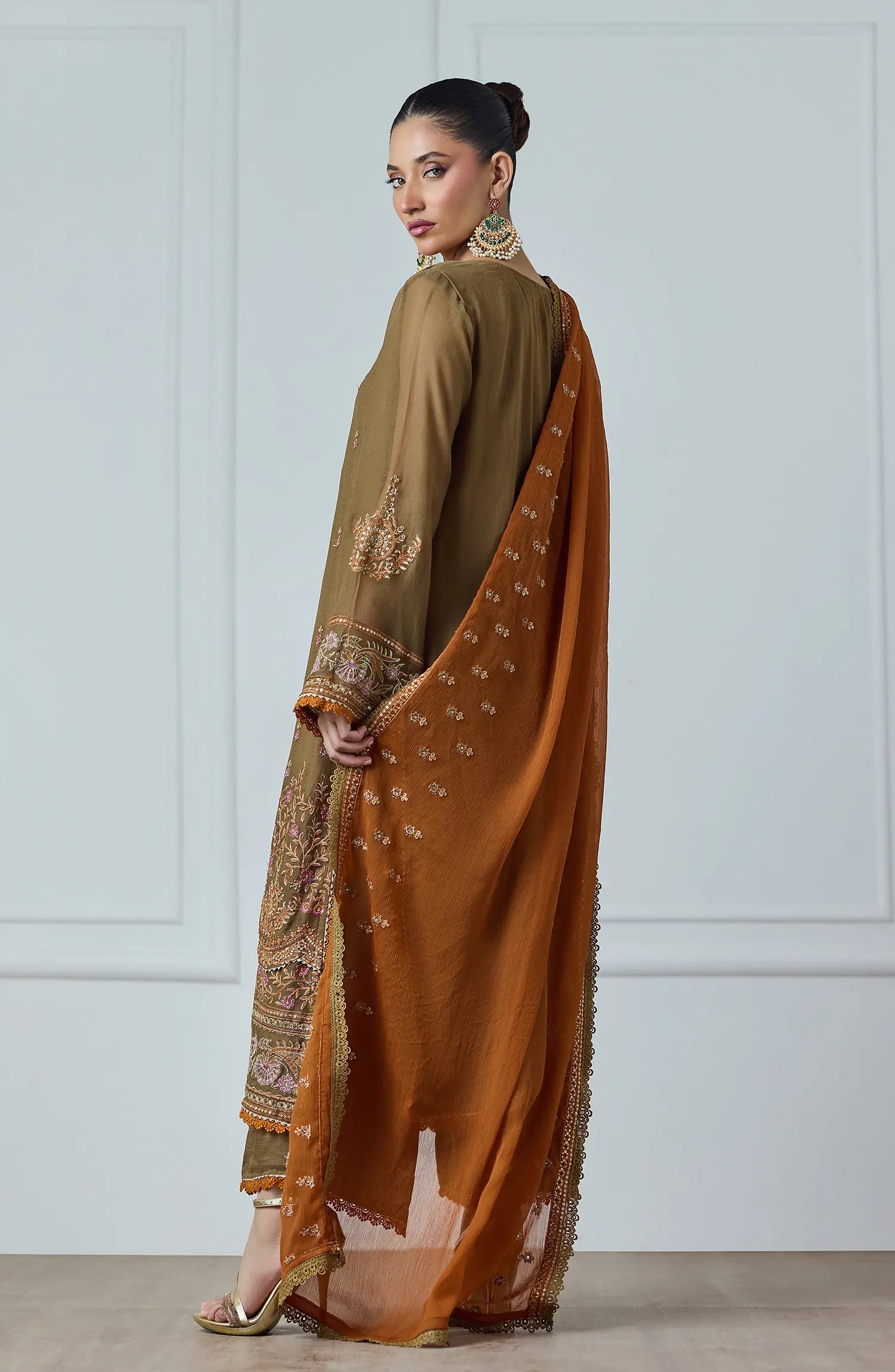 Stitched | 3 Piece | Embroidered | Chiffon Shirt | WRFS24W-3002/S GREEN