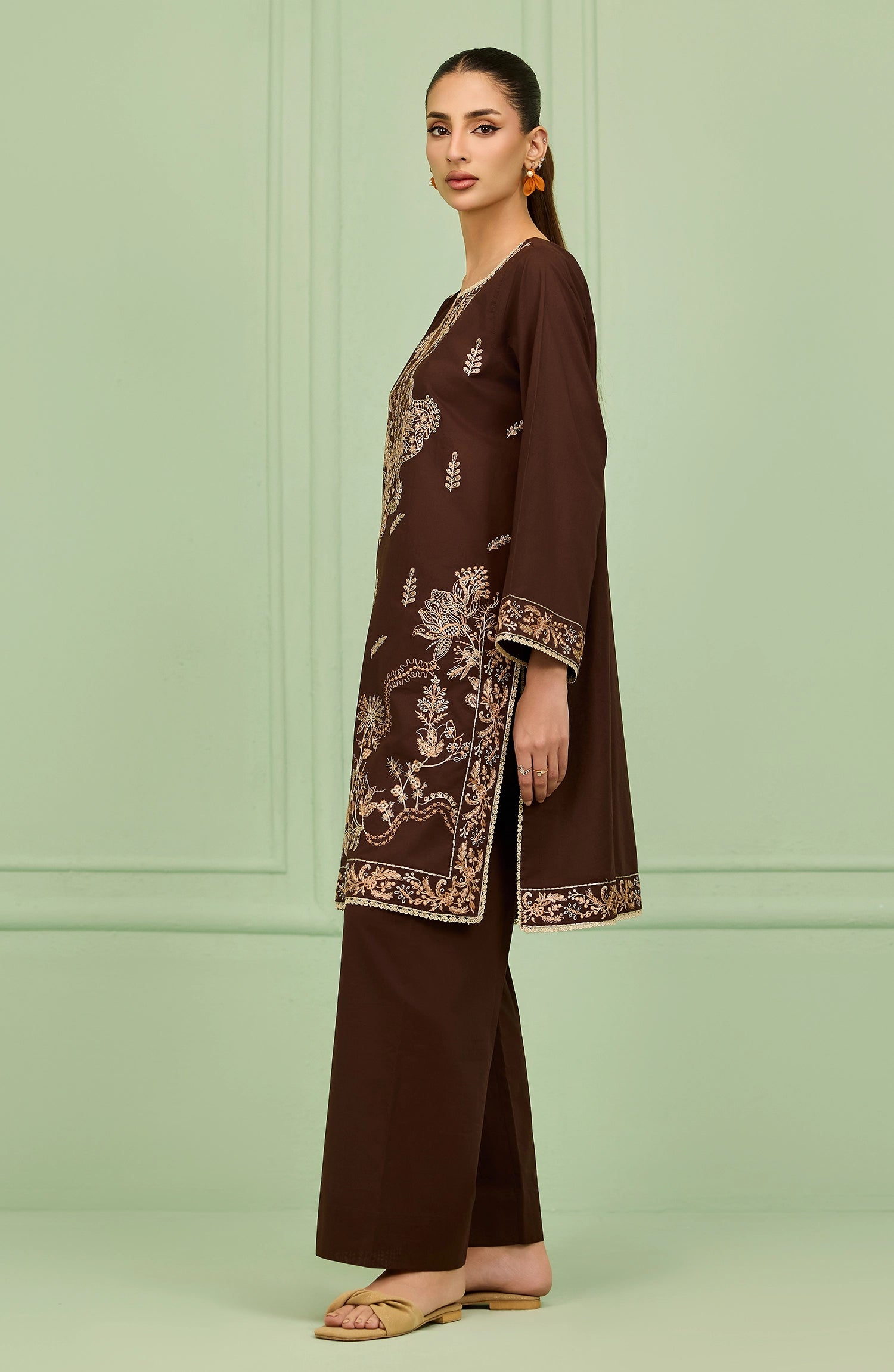 Stitched | 2 Piece | Embroidered | Lawn Shirt | WRHC26S-2019/S BROWN