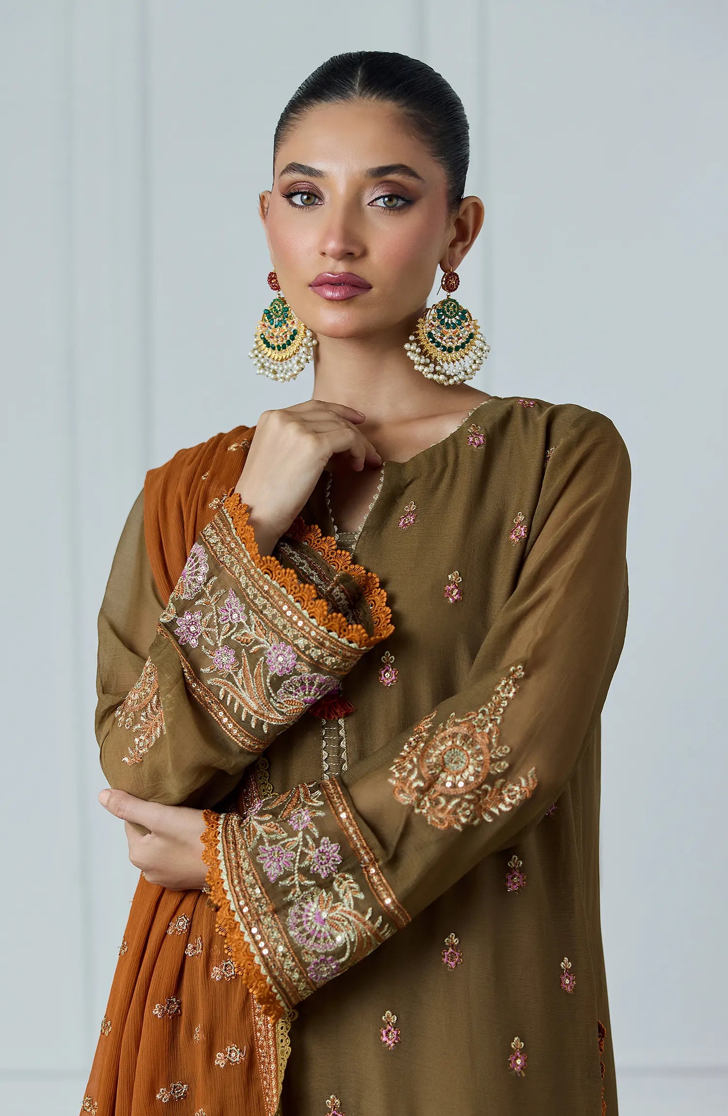 Stitched | 3 Piece | Embroidered | Chiffon Shirt | WRFS24W-3002/S GREEN