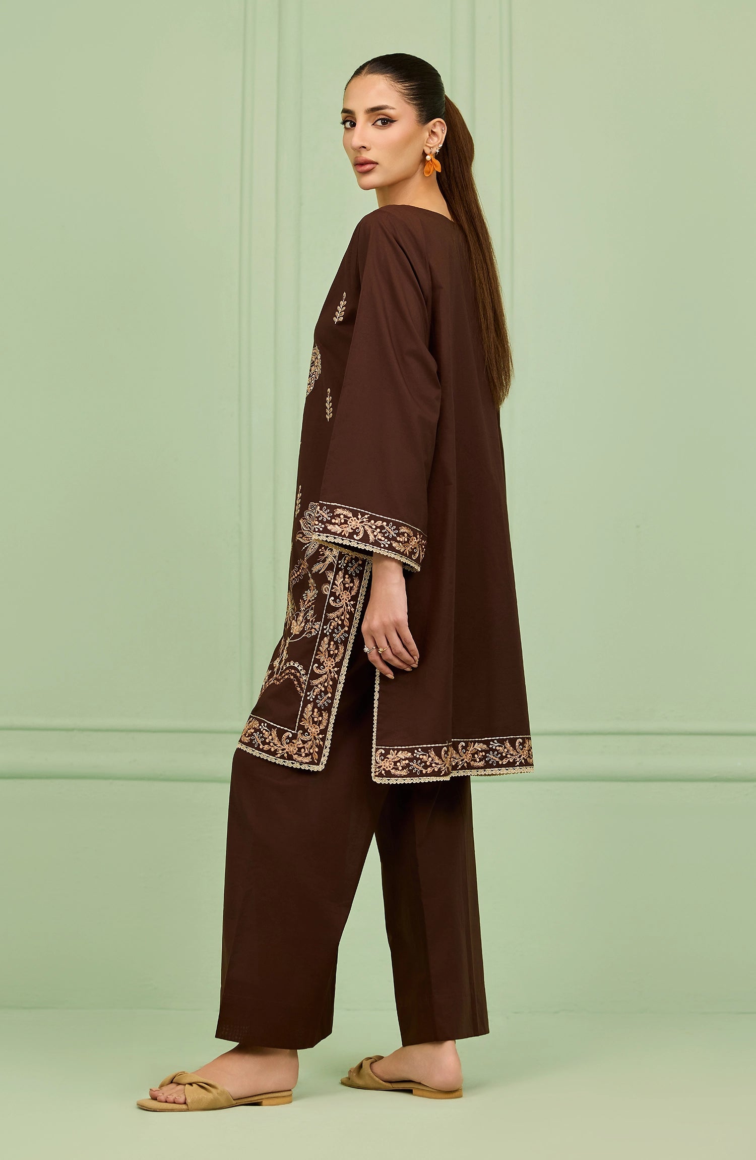 Stitched | 2 Piece | Embroidered | Lawn Shirt | WRHC26S-2019/S BROWN
