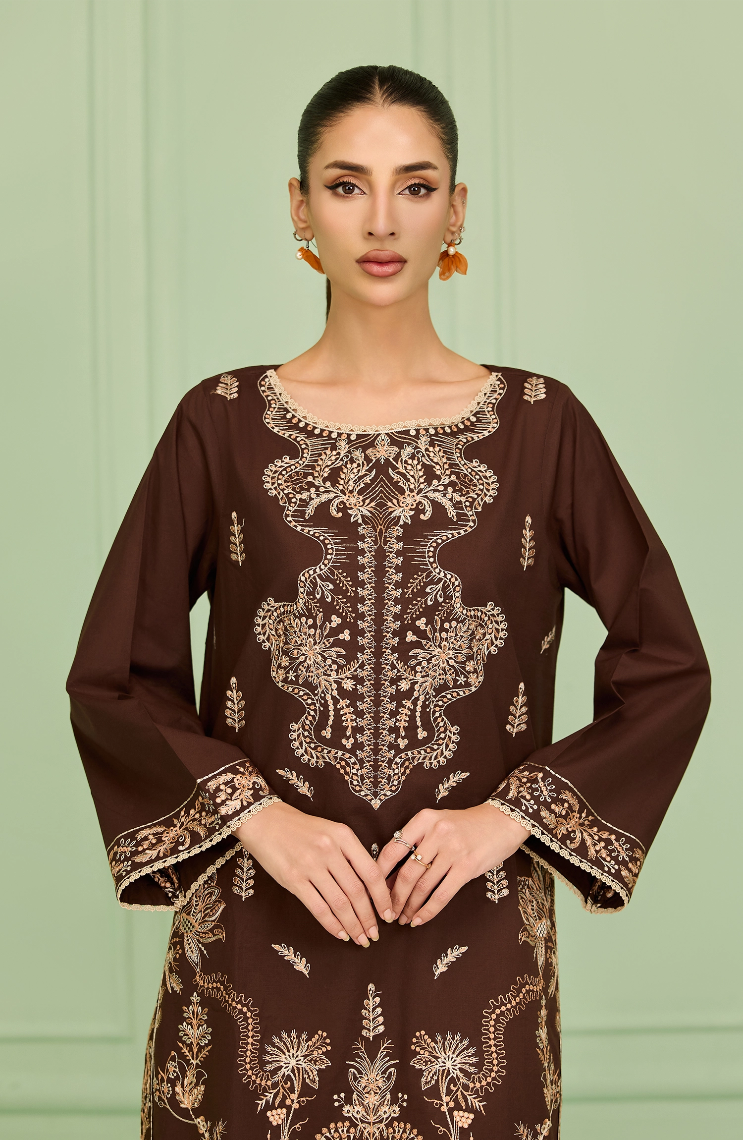 Stitched | 2 Piece | Embroidered | Lawn Shirt | WRHC26S-2019/S BROWN