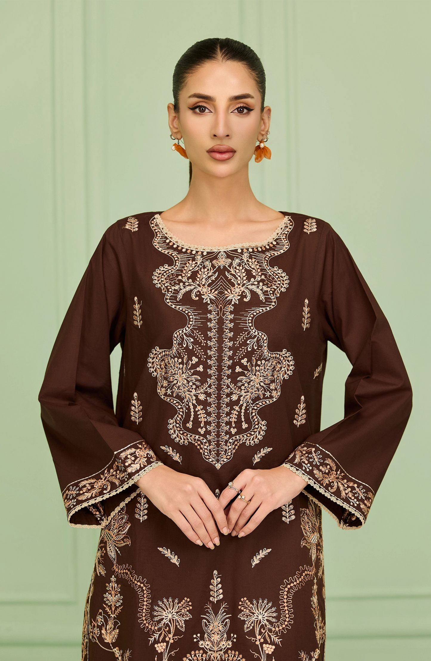 Stitched | 2 Piece | Embroidered | Lawn Shirt | WRHC26S-2019/S BROWN