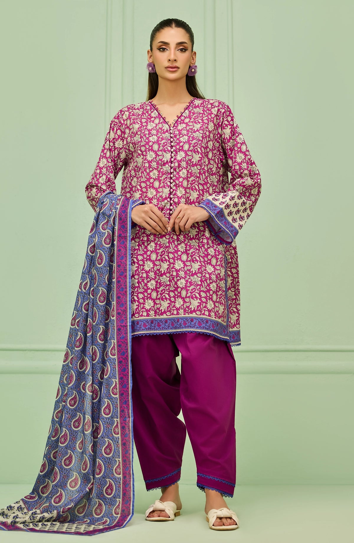 Stitched | 3 Piece | Printed | Lawn Shirt | OTL-20586/S PURPLE