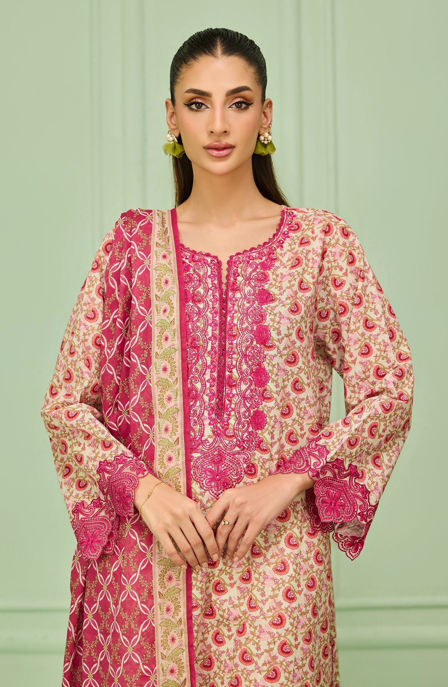 OTL-20336/S OFF WHITE LAWN Women READY TO WEAR SHIRT DUPATTA PANTS
