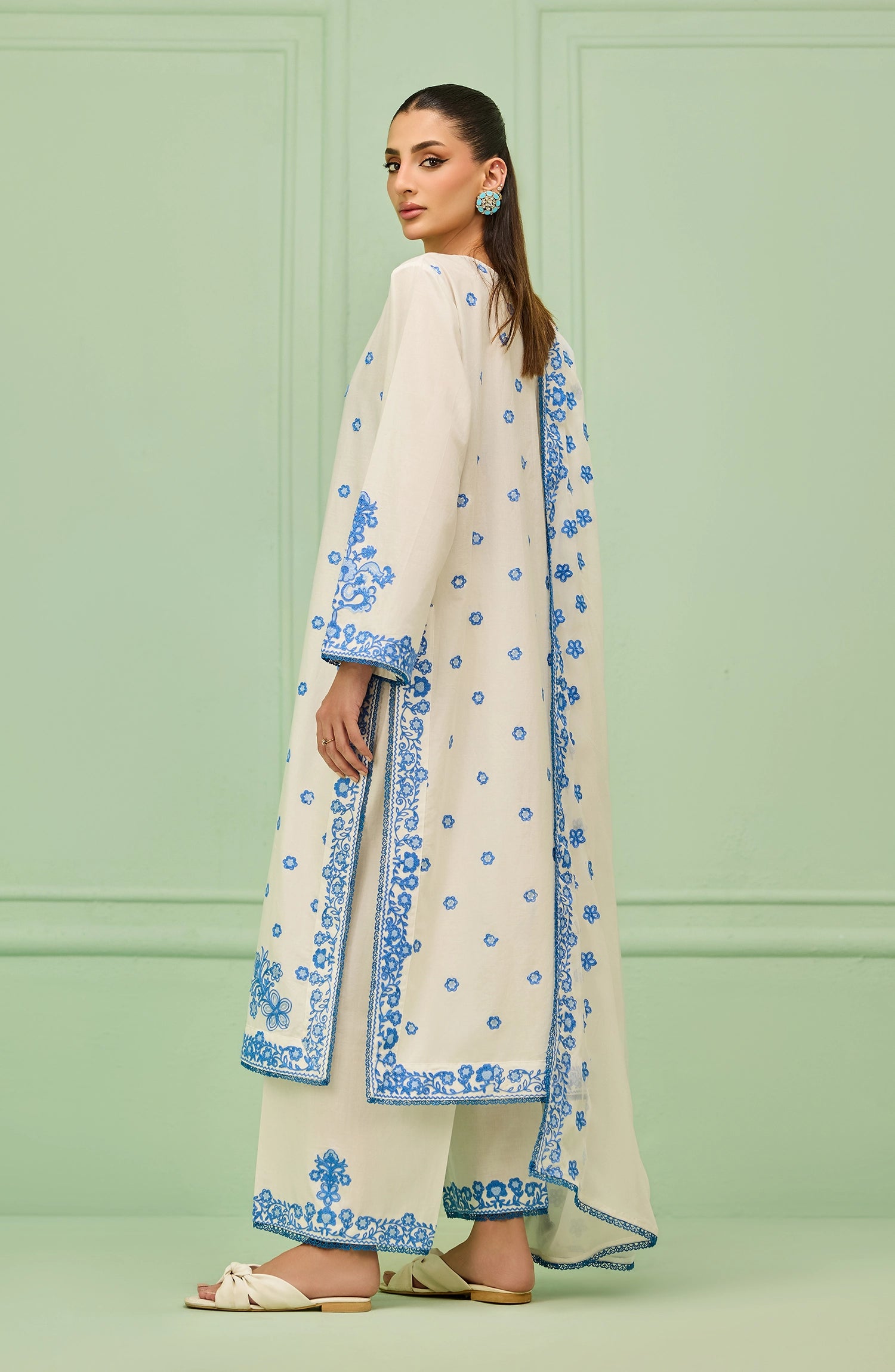 Stitched | 3 Piece | Embroidered | Lawn Shirt | OTL-20436/S WHITE | SEA