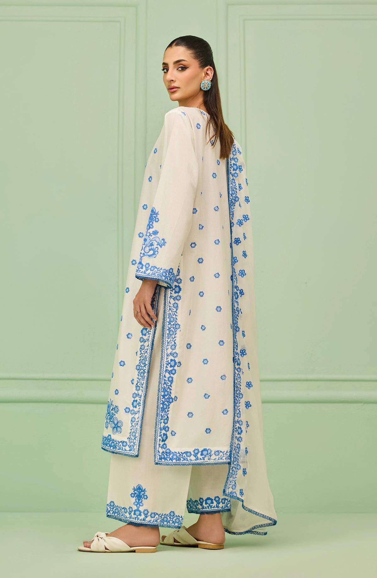 Stitched | 3 Piece | Embroidered | Lawn Shirt | OTL-20436/S WHITE | SEA