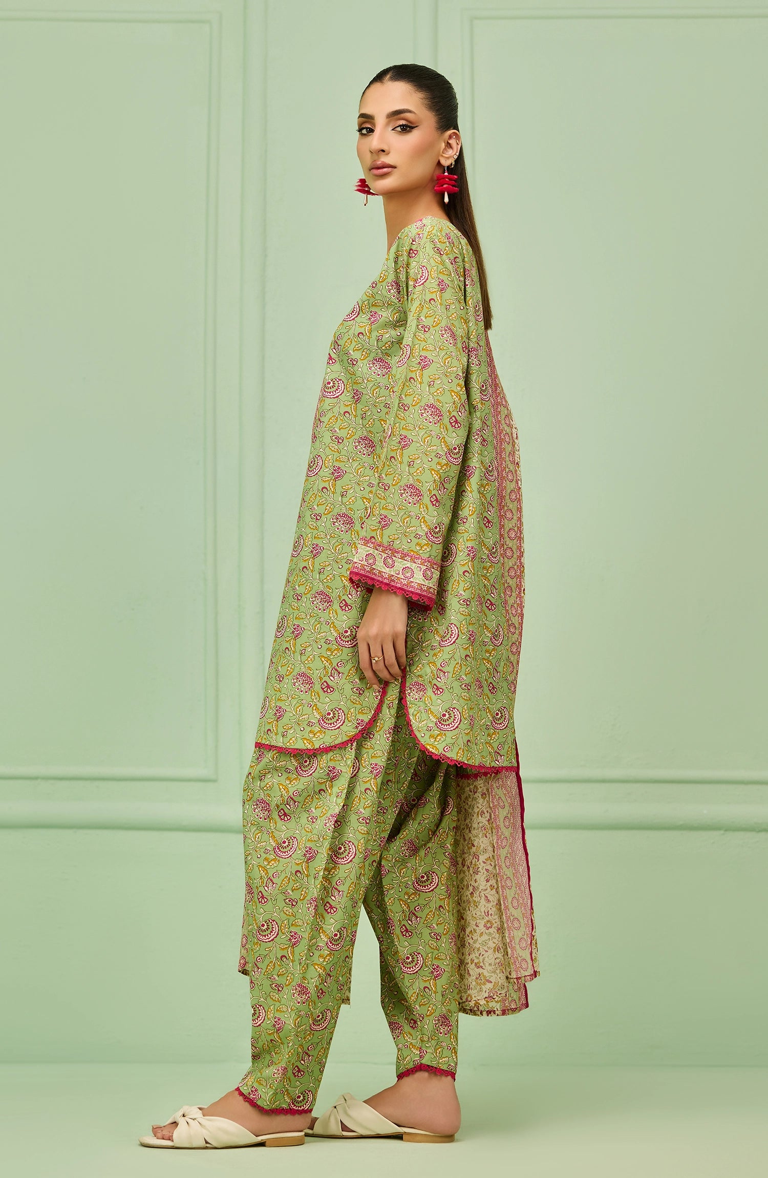 Stitched | 3 Piece | Printed Embroidered | Lawn Shirt | OTL-20356/S GREEN | RANIA