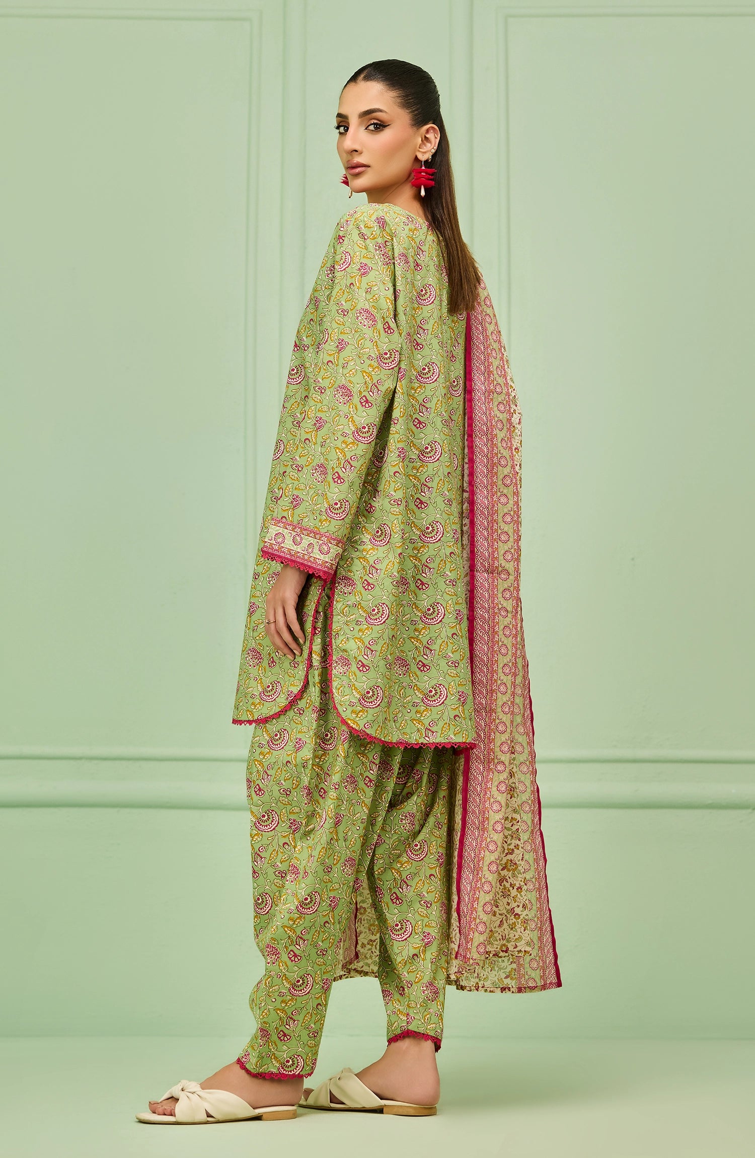 Stitched | 3 Piece | Printed Embroidered | Lawn Shirt | OTL-20356/S GREEN | RANIA