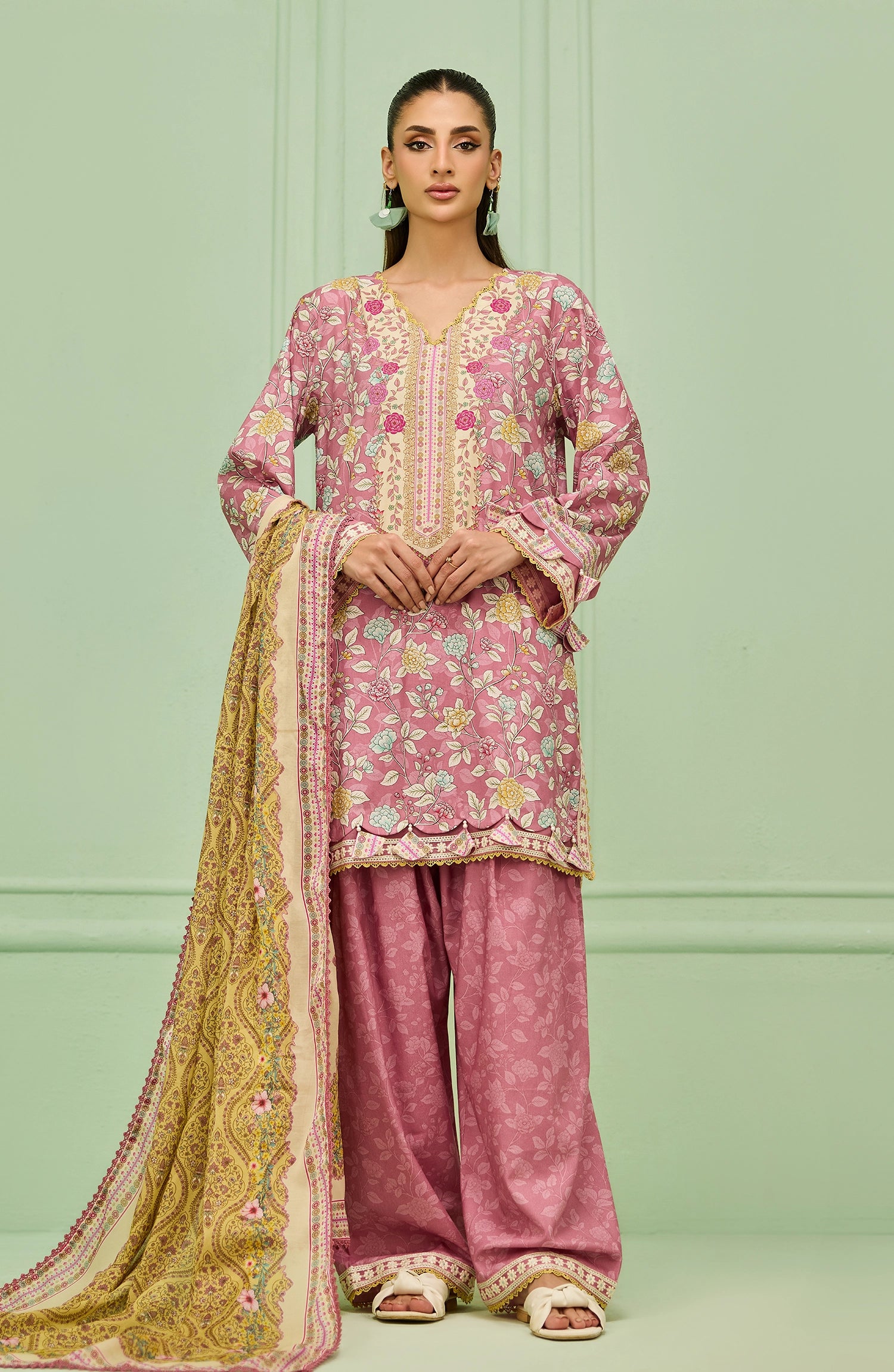 Stitched | 3 Piece | Embroidered | Cotton Viscose Shirt | WRHL26S-3007/S PINK