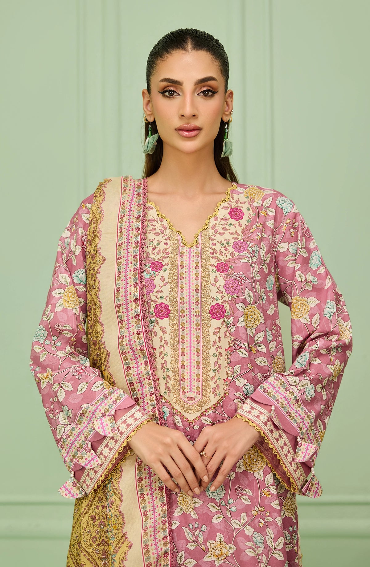 Stitched | 3 Piece | Embroidered | Cotton Viscose Shirt | WRHL26S-3007/S PINK