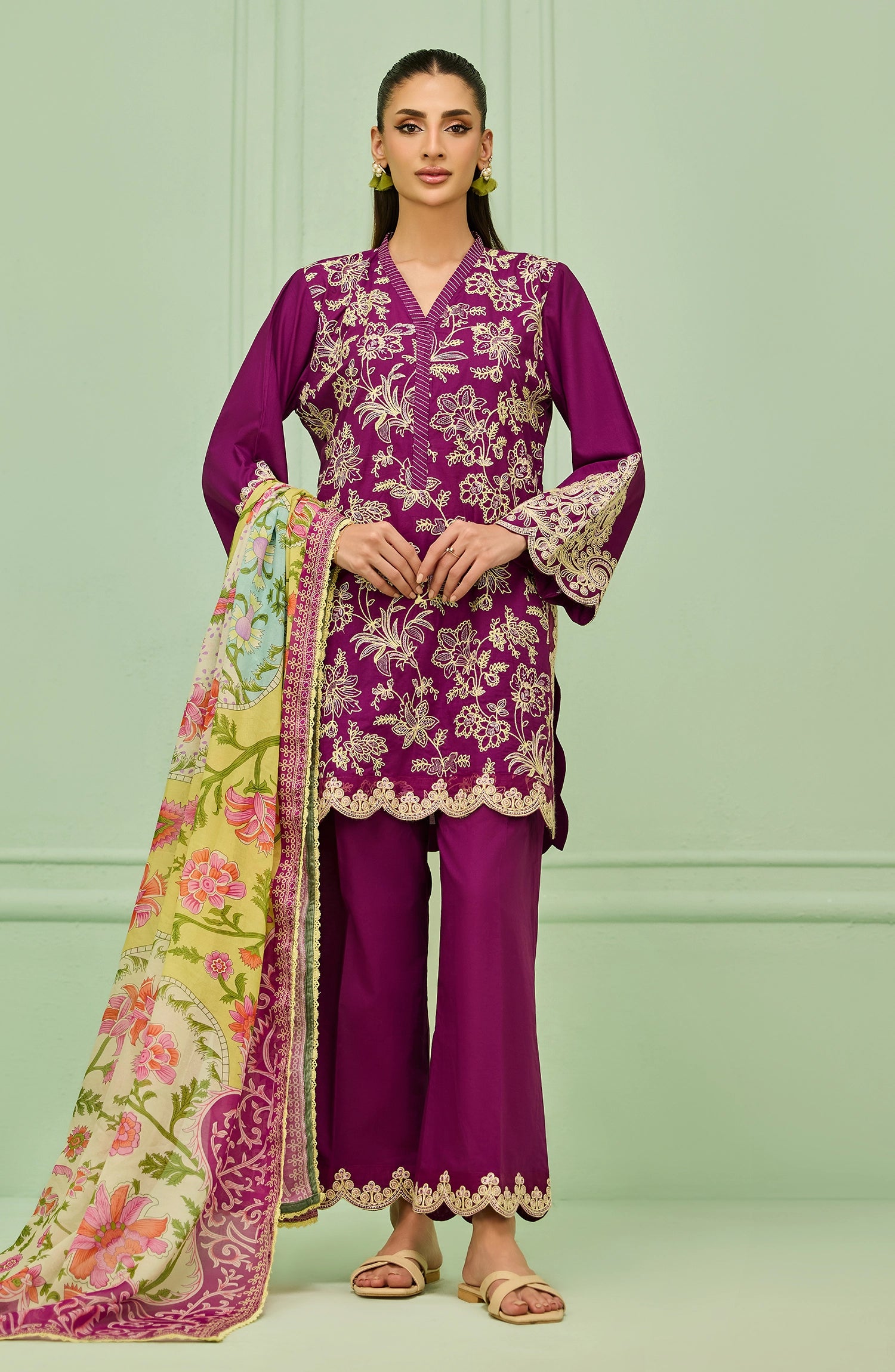 Unstitched | 3 Piece | High Casual | Lawn Shirt | OTL-20596/U PURPLE