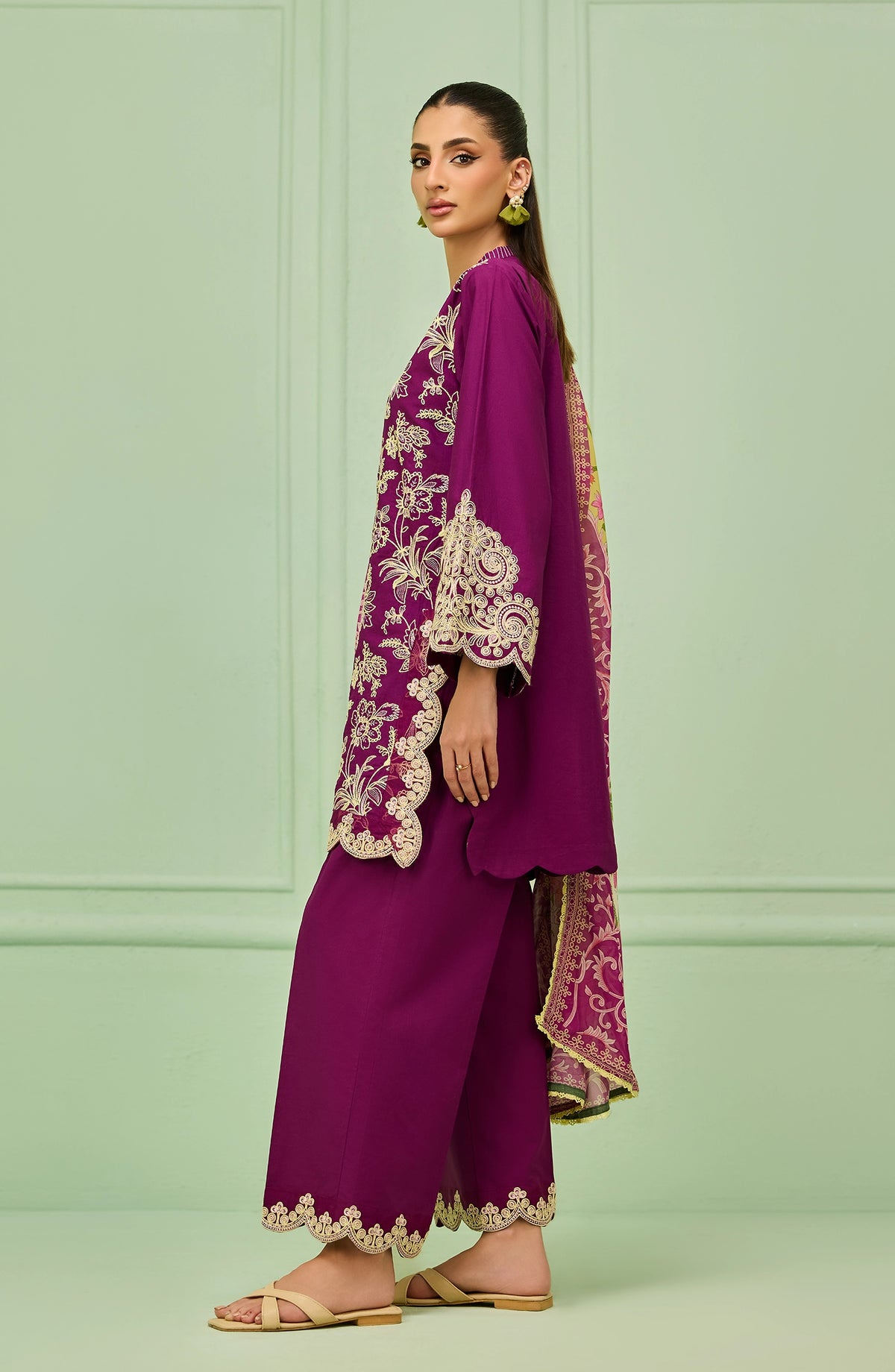 Unstitched | 3 Piece | High Casual | Lawn Shirt | OTL-20596/U PURPLE
