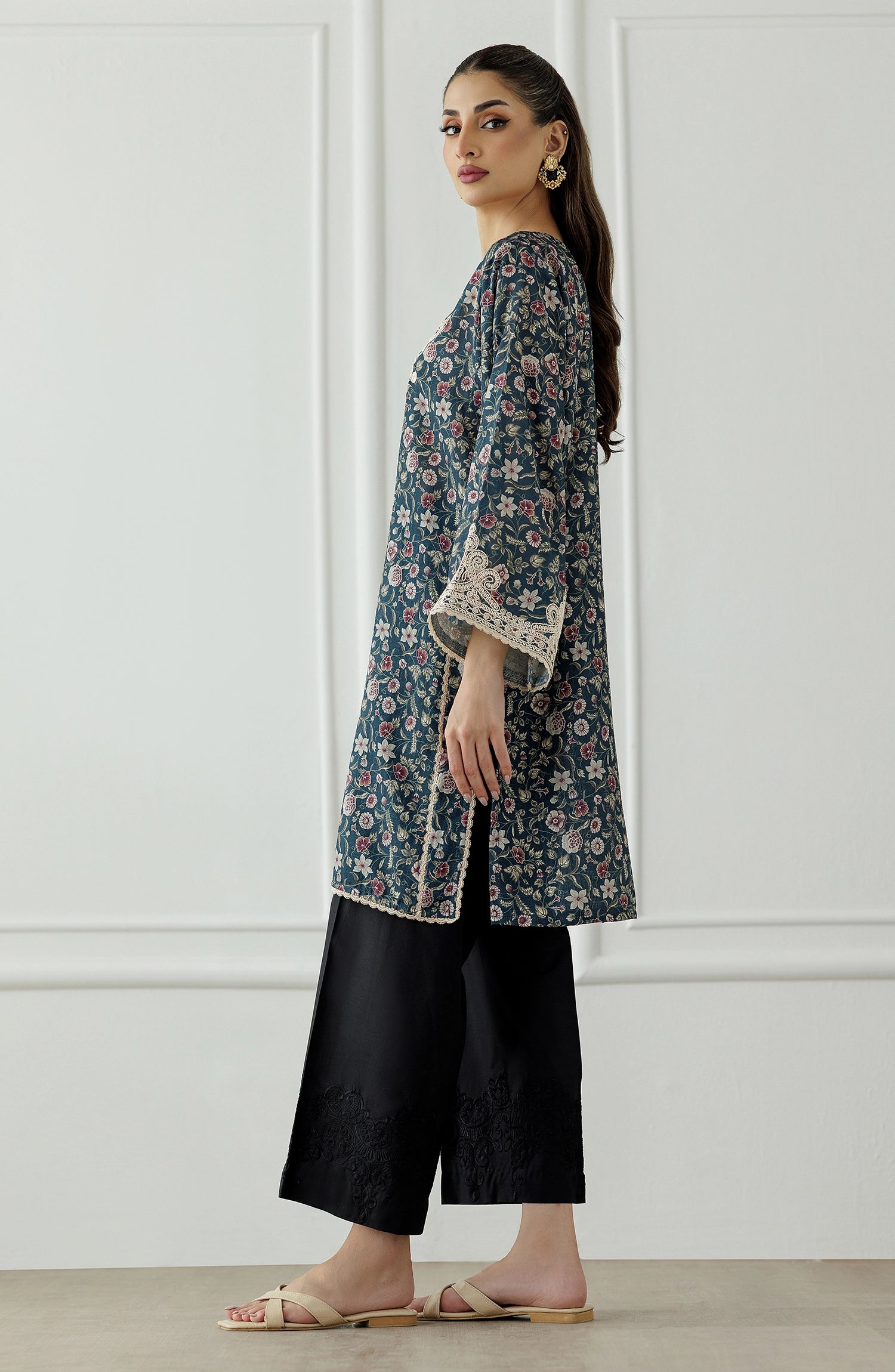 Stitched | 1 Piece | Embroidered | Poly Dobby Lawn Shirt | WRFC24S-1003/S BLACK