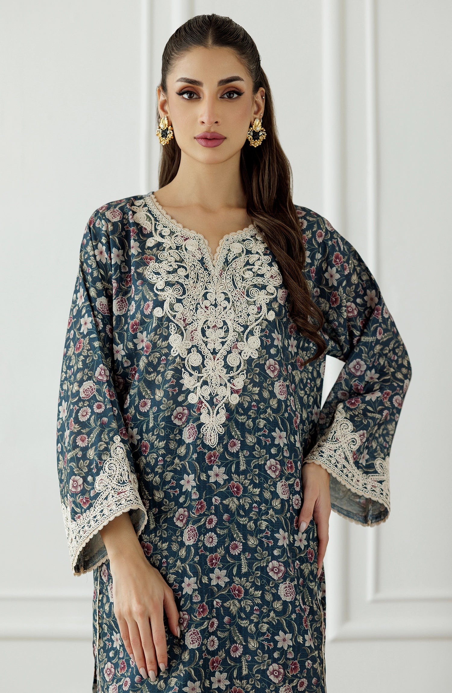 Stitched | 1 Piece | Embroidered | Poly Dobby Lawn Shirt | WRFC24S-1003/S BLACK