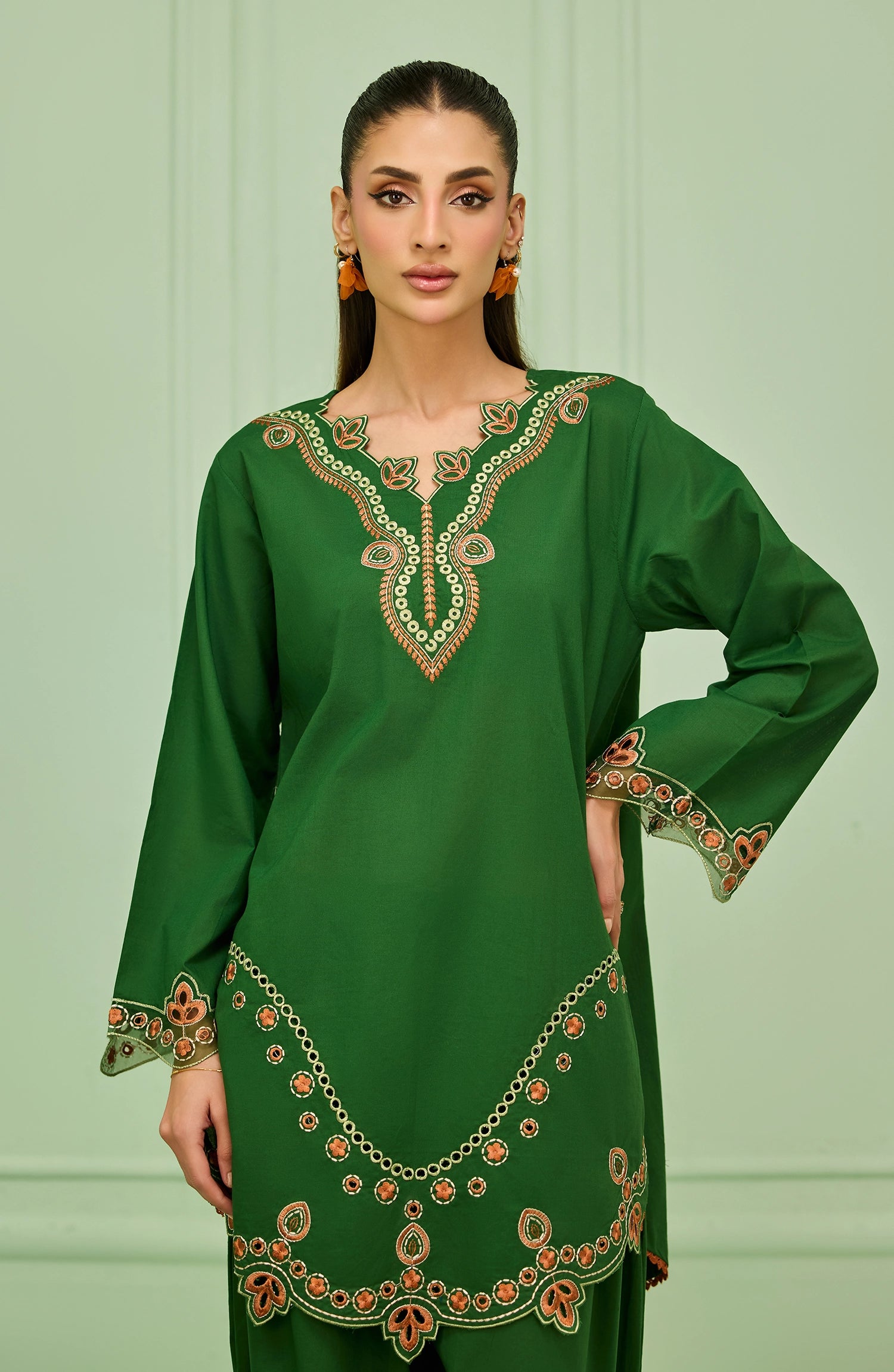 Stitched | 2 Piece | Embroidered | Lawn Shirt | WRHC26S-2014/S GREEN