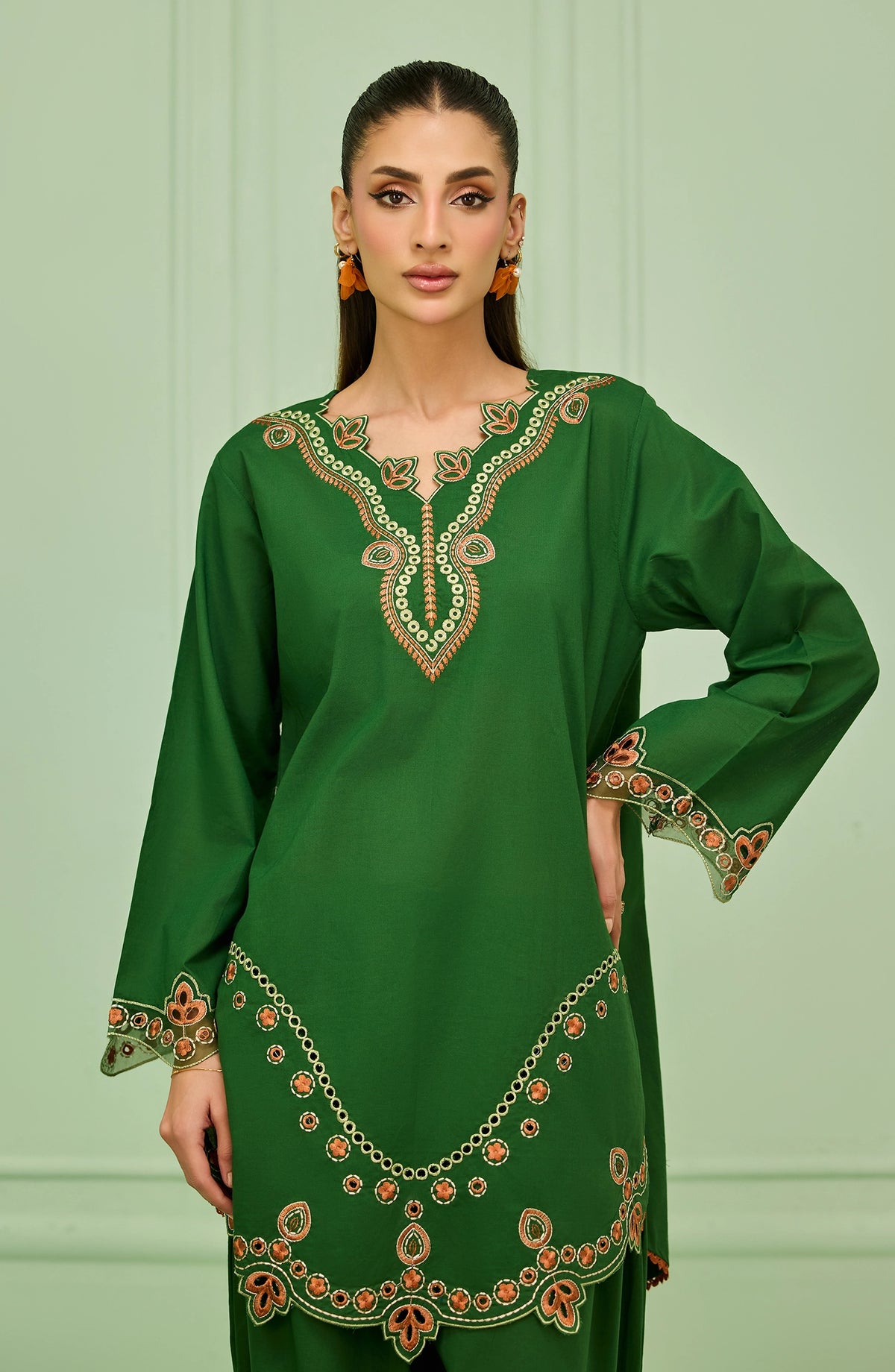 Stitched | 2 Piece | Embroidered | Lawn Shirt | WRHC26S-2014/S GREEN