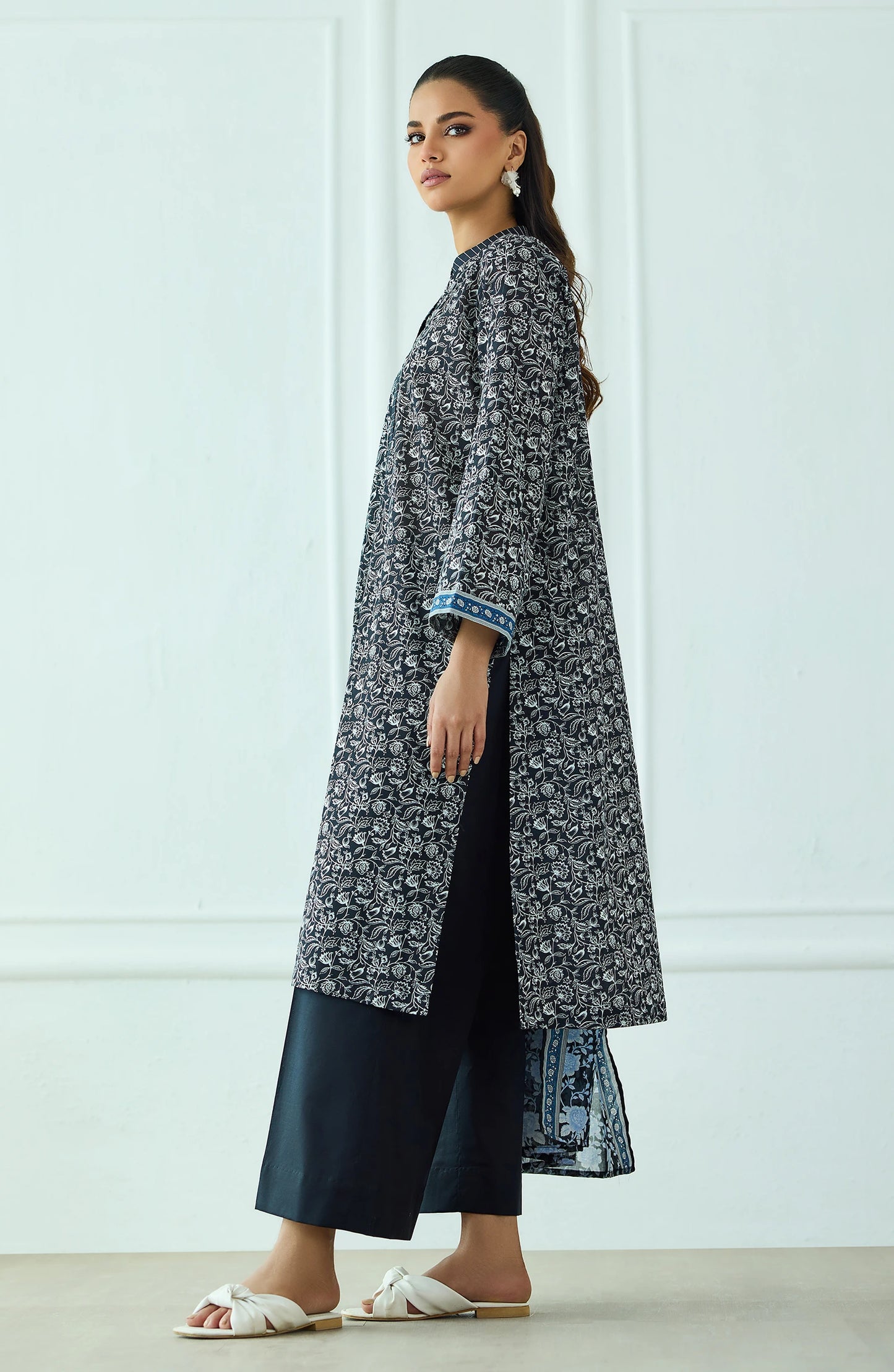 Unstitched | 3 Piece | Printed | Lawn Shirt | OTL-20385/U BLACK
