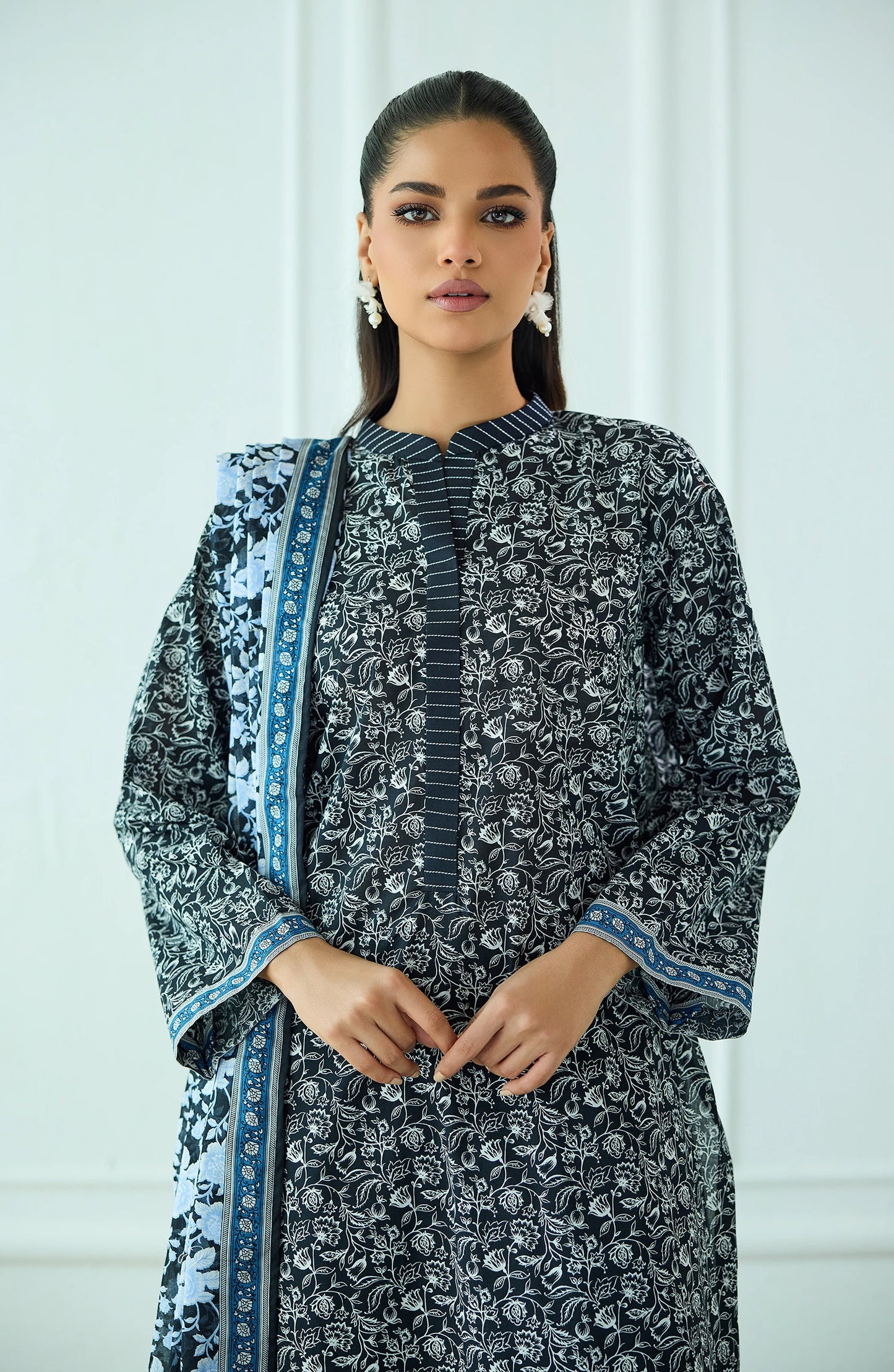 Unstitched | 3 Piece | Printed | Lawn Shirt | OTL-20385/U BLACK