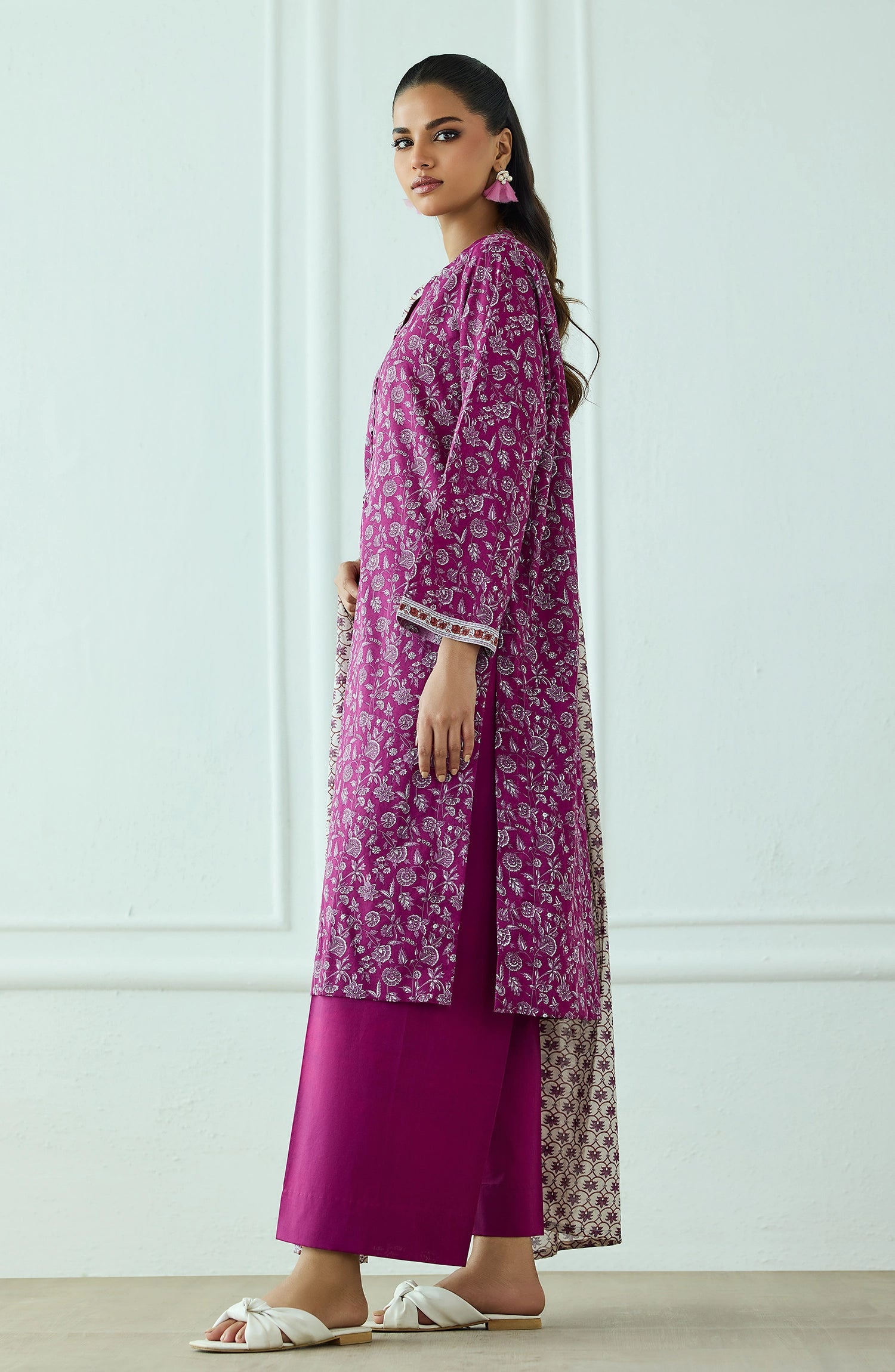 Unstitched | 3 Piece | Printed | Lawn Shirt | OTL-25-524/U MAGENTA