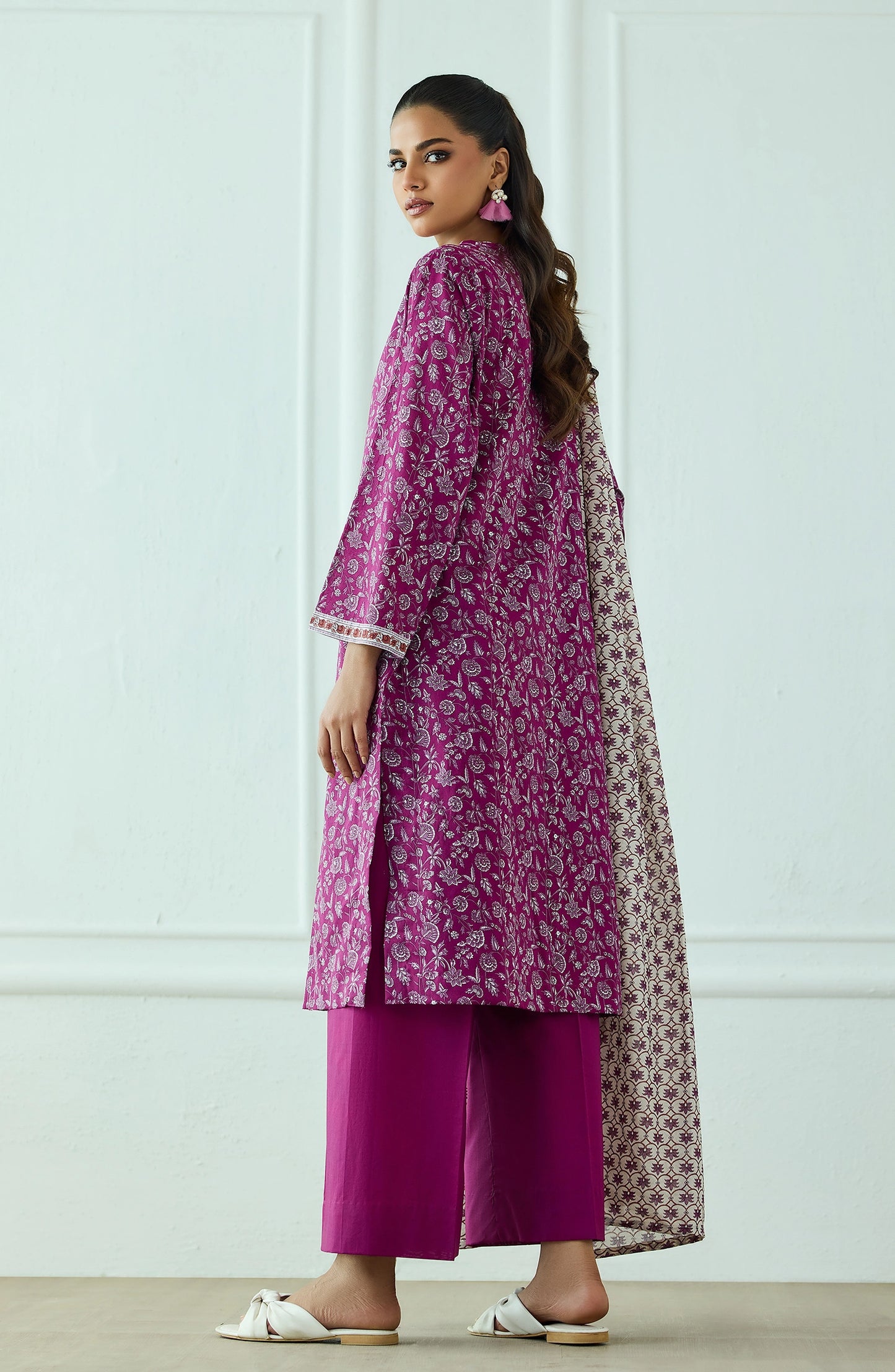 Unstitched | 3 Piece | Printed | Lawn Shirt | OTL-25-524/U MAGENTA