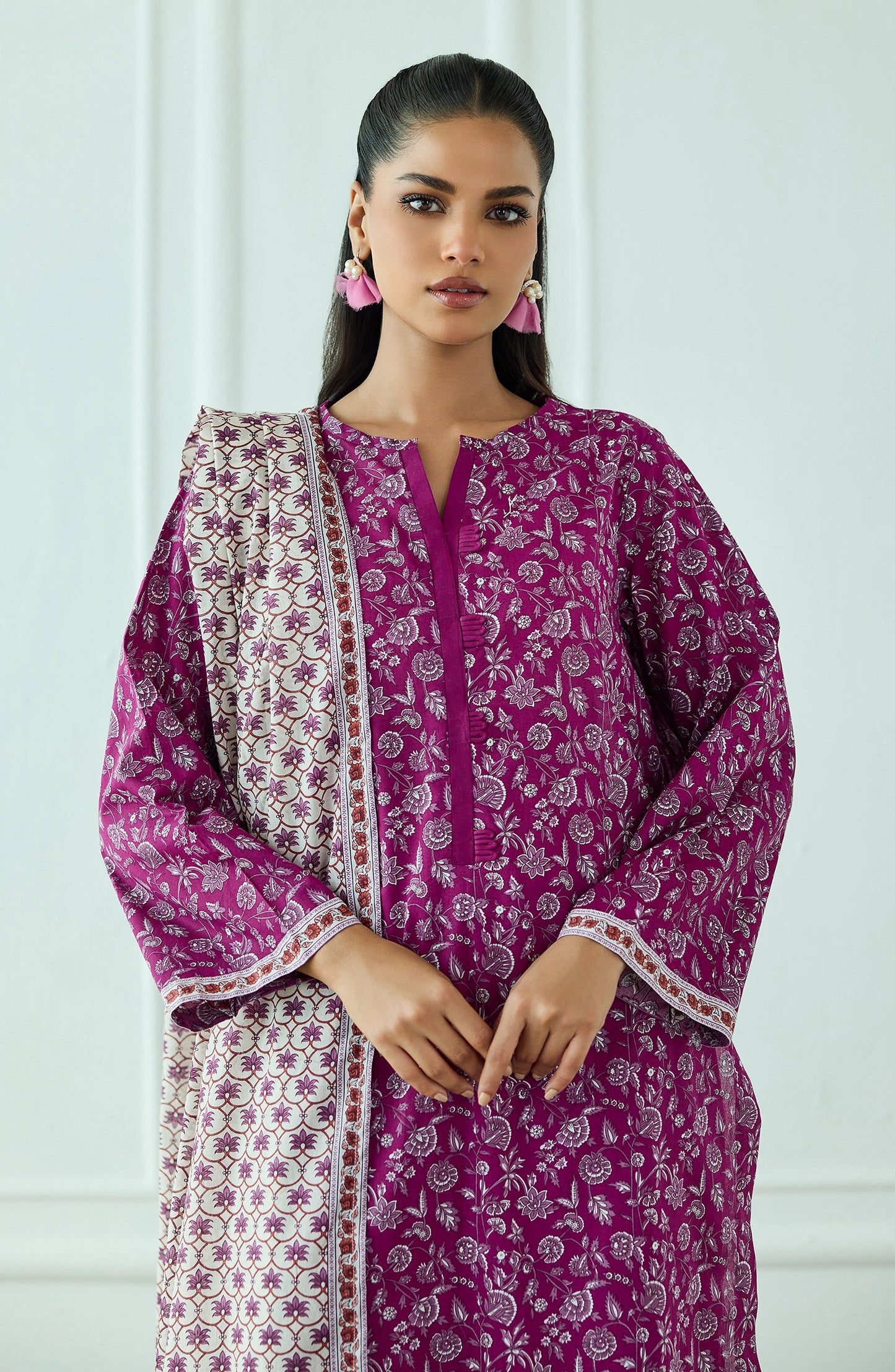 Unstitched | 3 Piece | Printed | Lawn Shirt | OTL-25-524/U MAGENTA