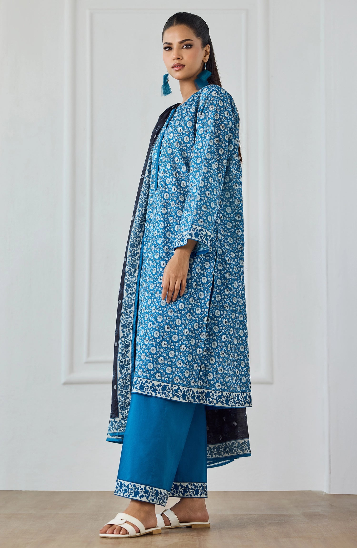 Unstitched | 3 Piece | Printed | Lawn Shirt | OTL-25-473/U BLUE