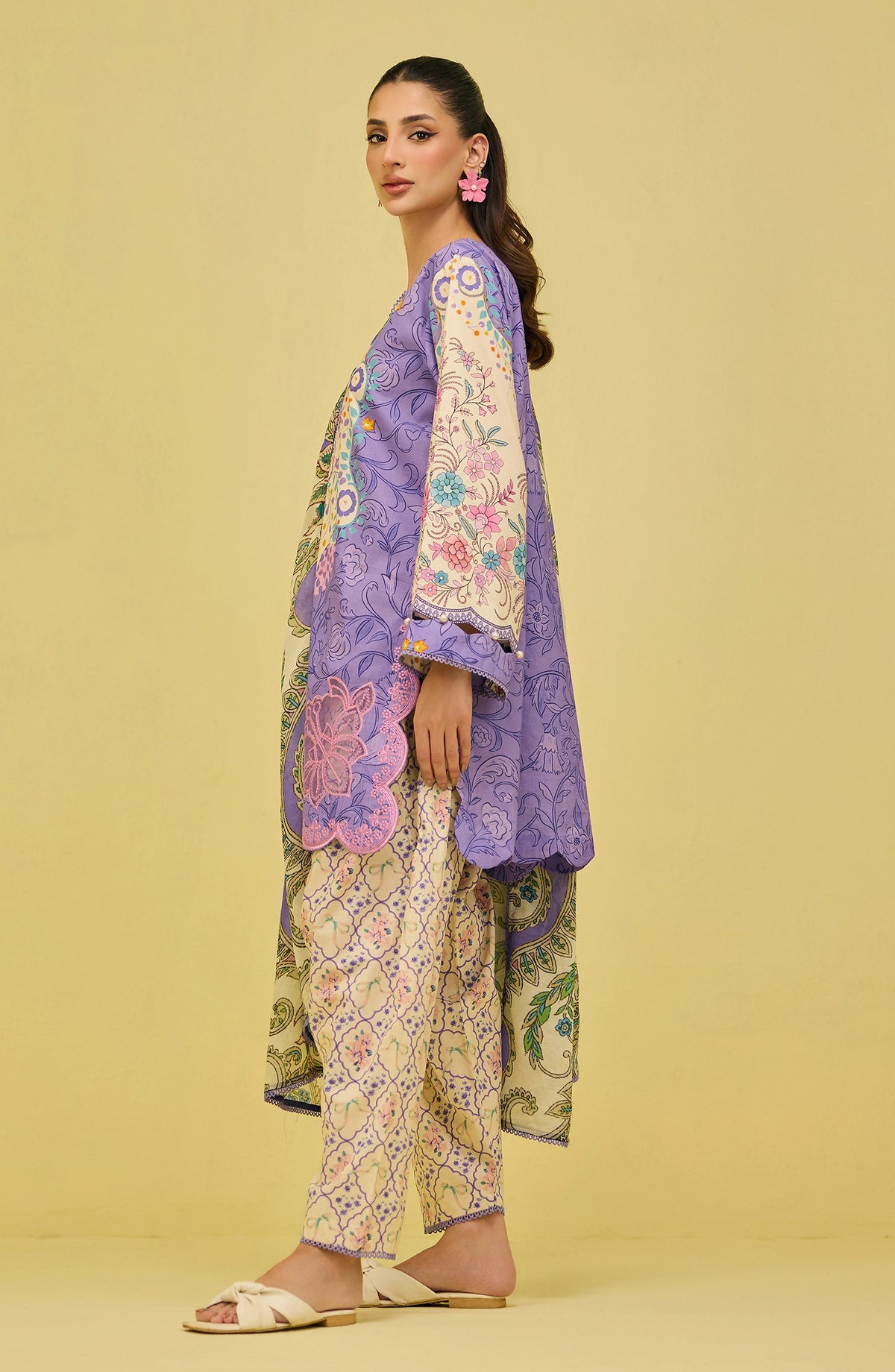Stitched | 3 Piece | Printed Embroidered | Lawn Shirt | OTL-20676/S PURPLE | DISNEY LAND (LIMITED EDITION)