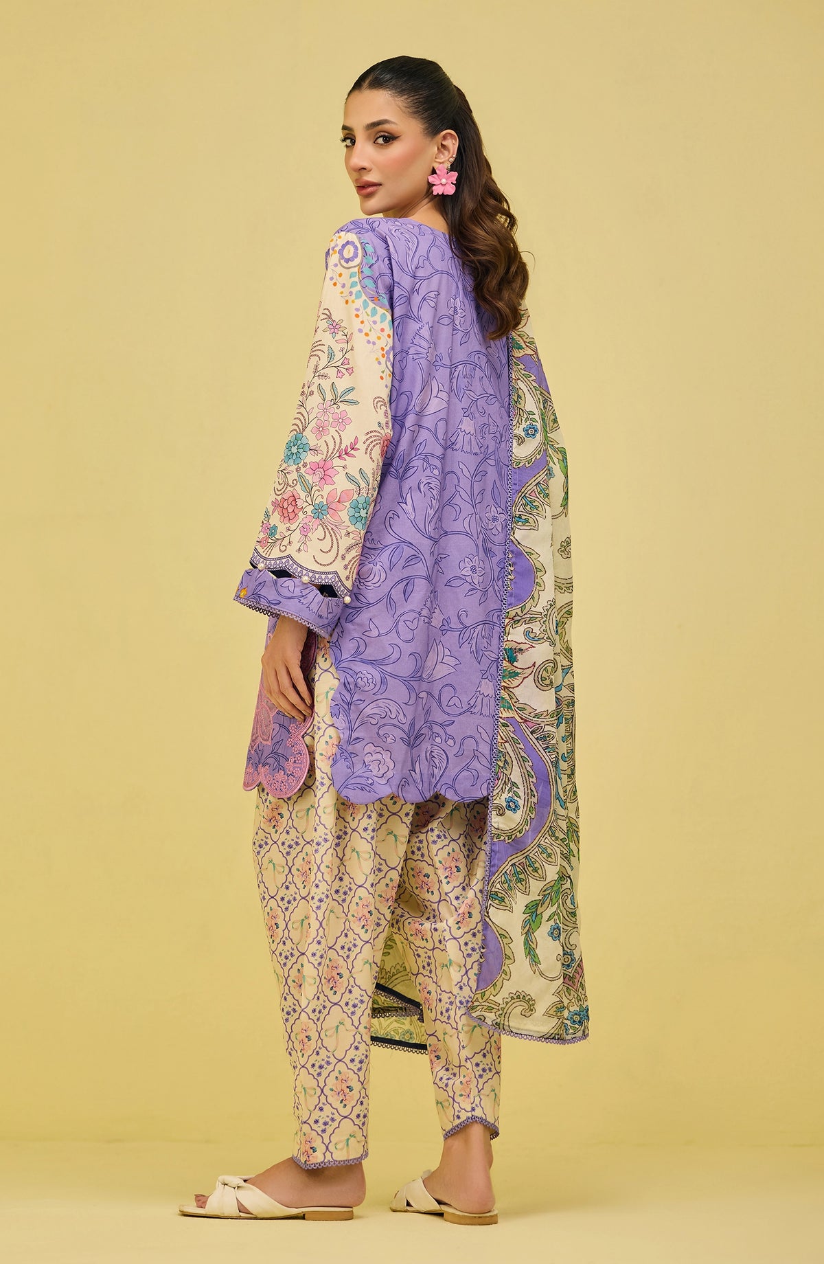 Stitched | 3 Piece | Printed Embroidered | Lawn Shirt | OTL-20676/S PURPLE | DISNEY LAND (LIMITED EDITION)