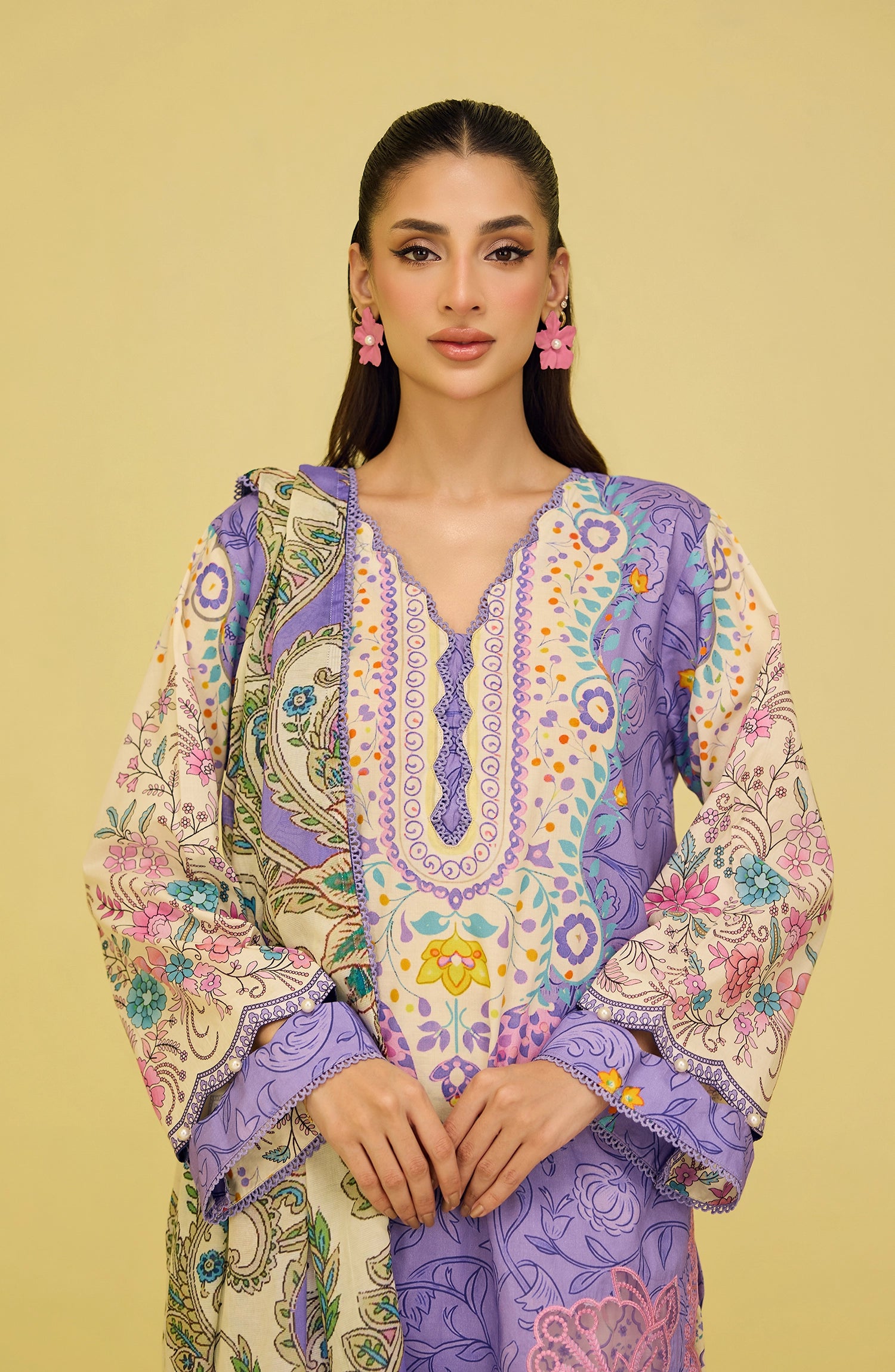 Stitched | 3 Piece | Printed Embroidered | Lawn Shirt | OTL-20676/S PURPLE | DISNEY LAND (LIMITED EDITION)