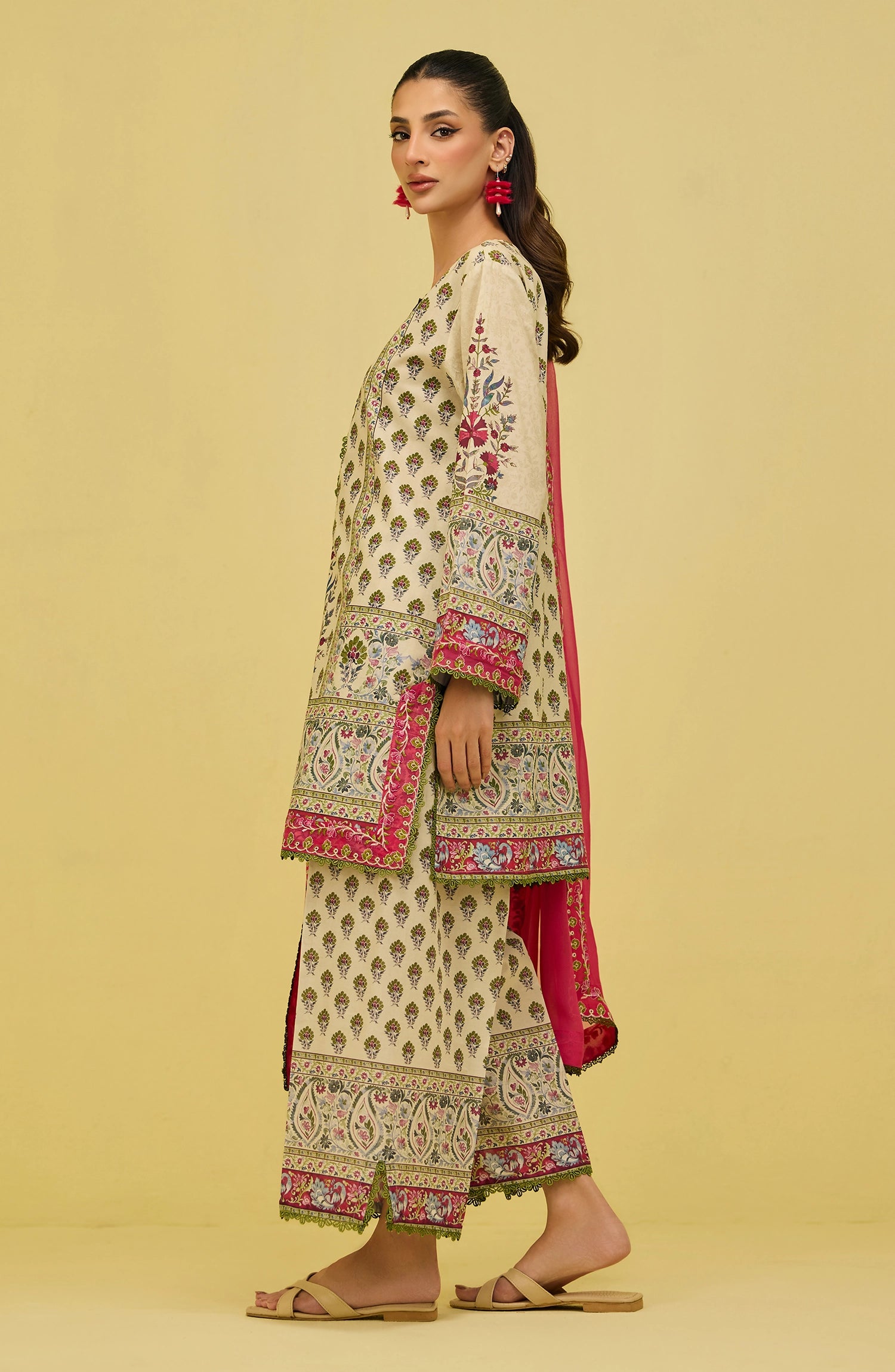 Stitched | 3 Piece | Printed Embroidered | Lawn Shirt | OTL-20686/S BEIGE | DITA (LIMITED EDITION)